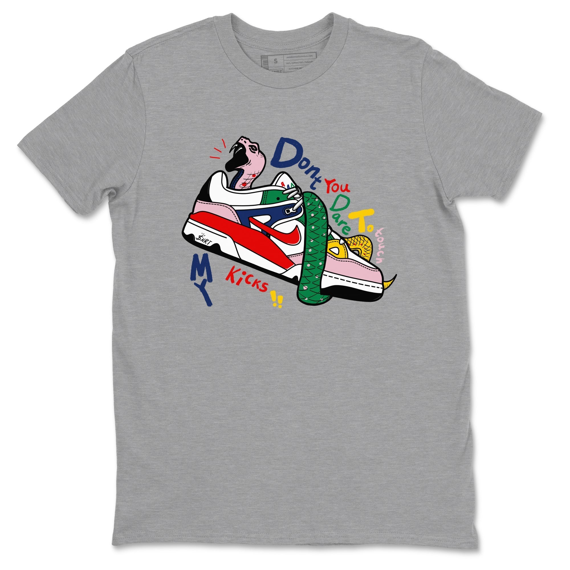 Don't Touch My Kicks snkmatch Tees - Air Force 3 Blue Void and Tour Yellow