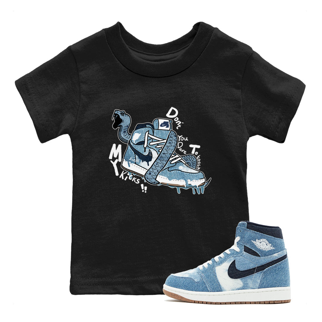 Don't Touch My Kicks snkmatch Tees Kids - Air Jordan 1 Denim 2024
