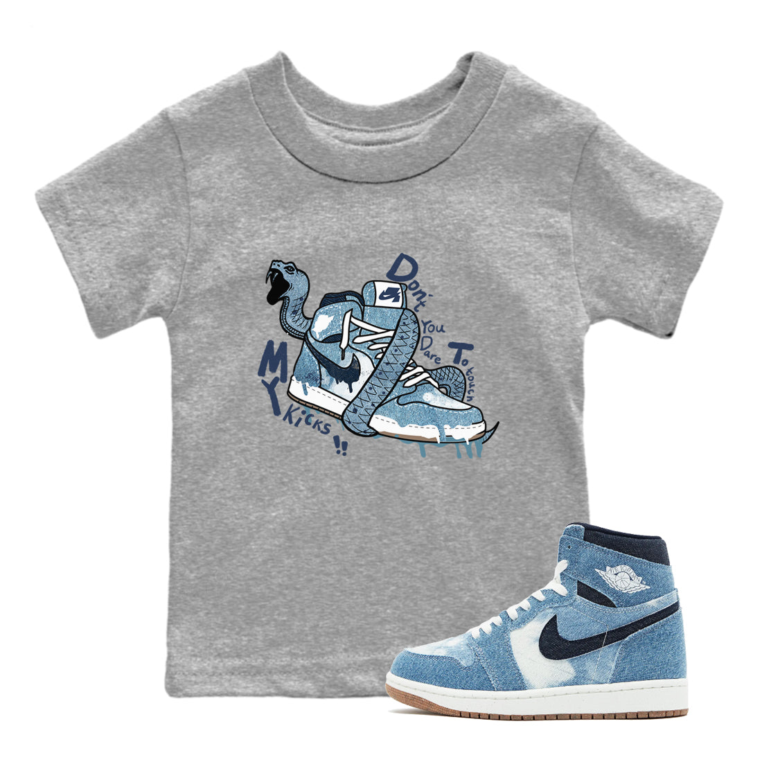 Don't Touch My Kicks snkmatch Tees Kids - Air Jordan 1 Denim 2024