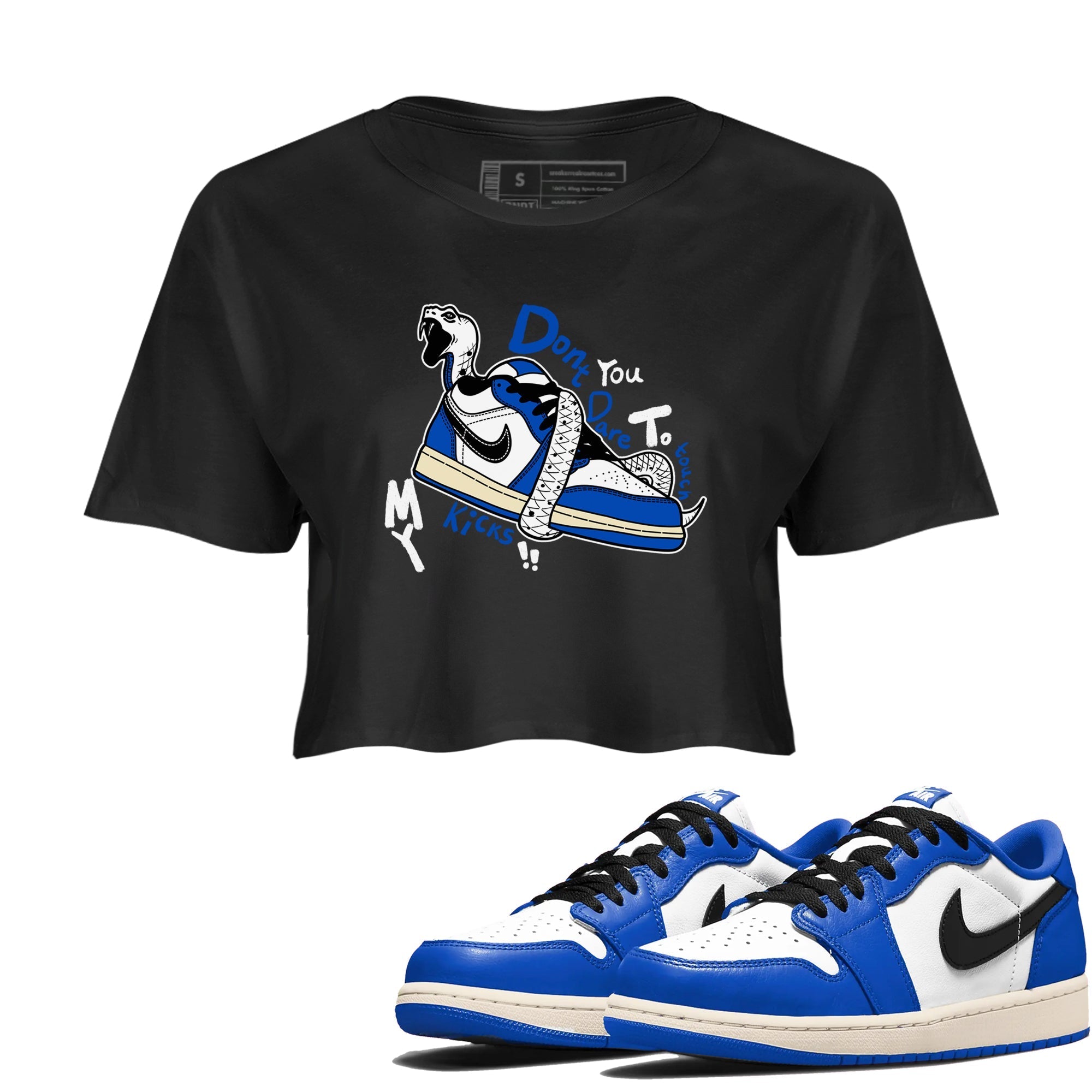 Don't Touch My Kicks snkmatch Women's Top - Air Jordan 1 Game Royal