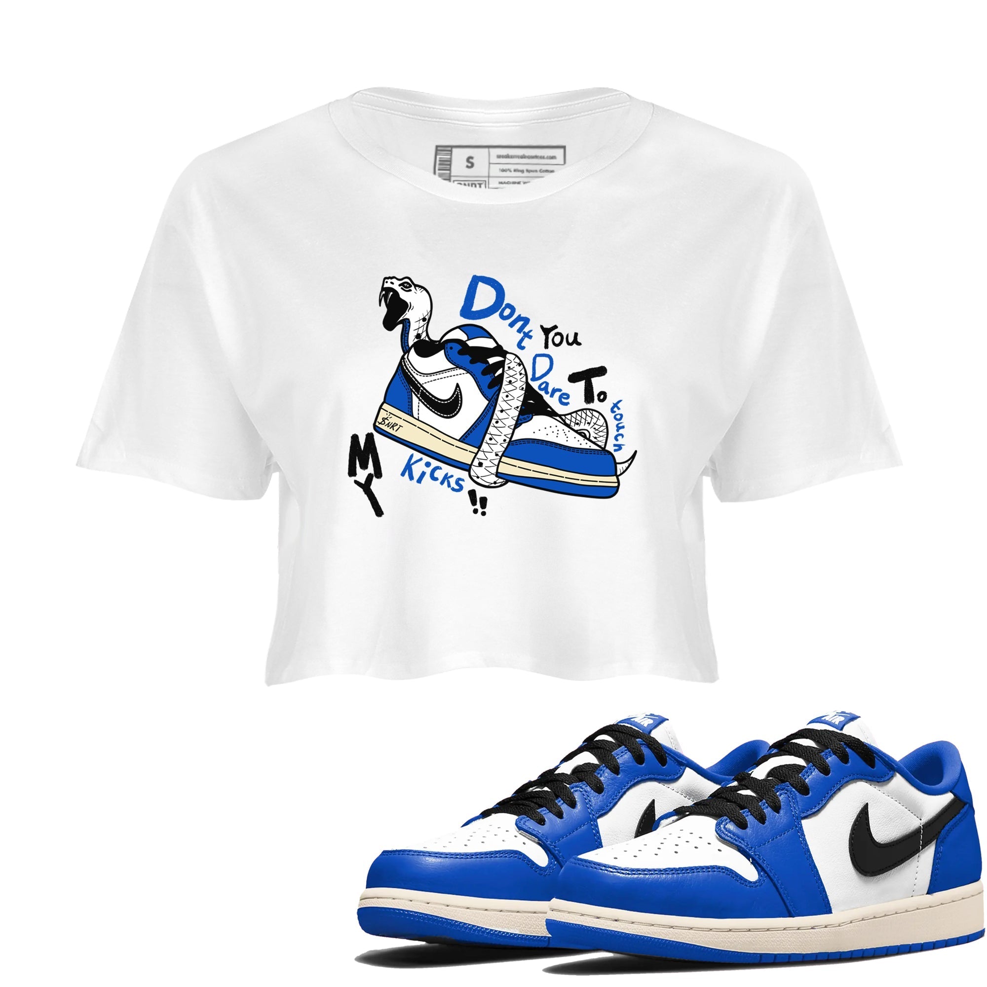 Don't Touch My Kicks snkmatch Women's Top - Air Jordan 1 Game Royal