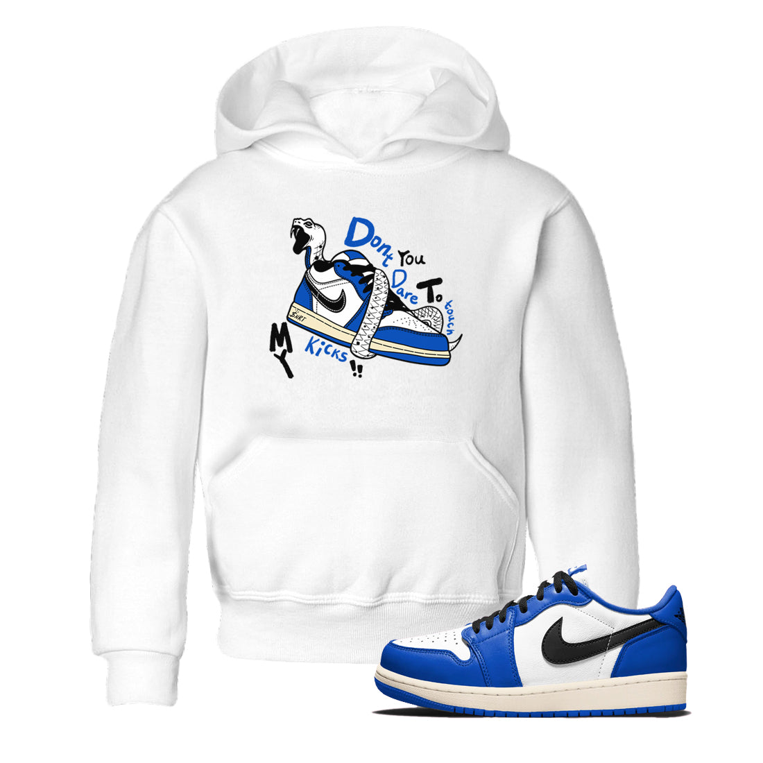 Don't Touch My Kicks snkmatch Tees Kids - Air Jordan 1 Game Royal