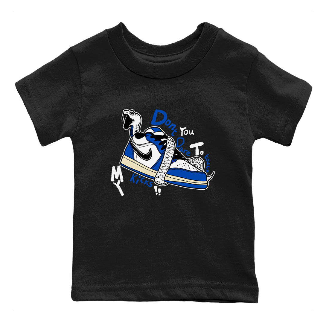 Don't Touch My Kicks snkmatch Tees Kids - Air Jordan 1 Game Royal