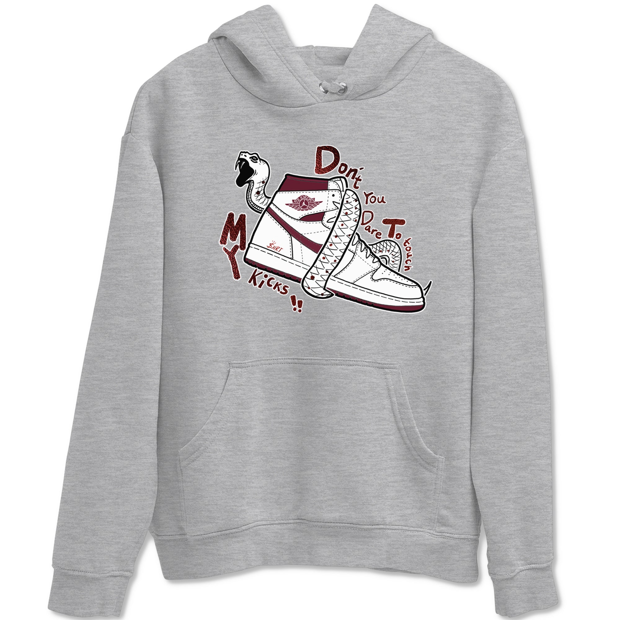 Don't Touch My Kicks snkmatch Tees - Air Jordan 1 Metallic Burgundy