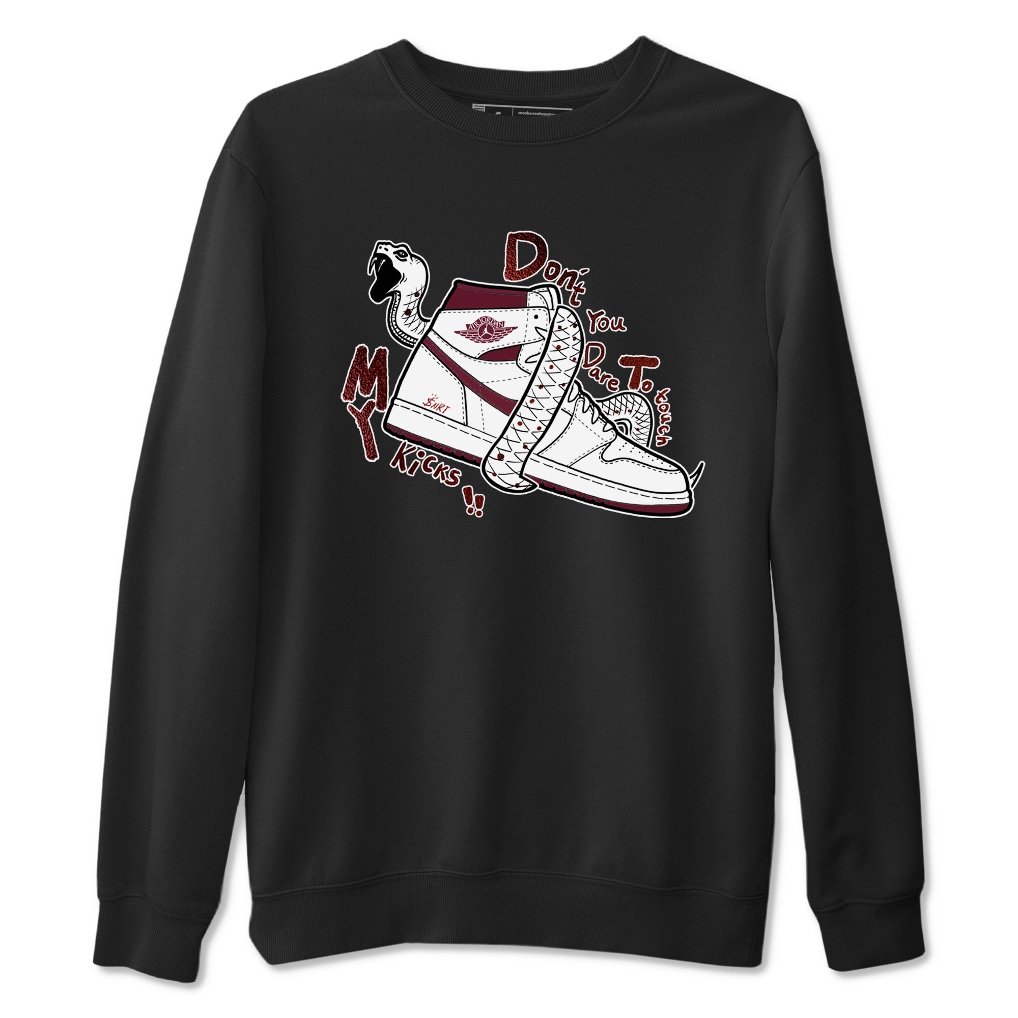 Don't Touch My Kicks snkmatch Tees - Air Jordan 1 Metallic Burgundy