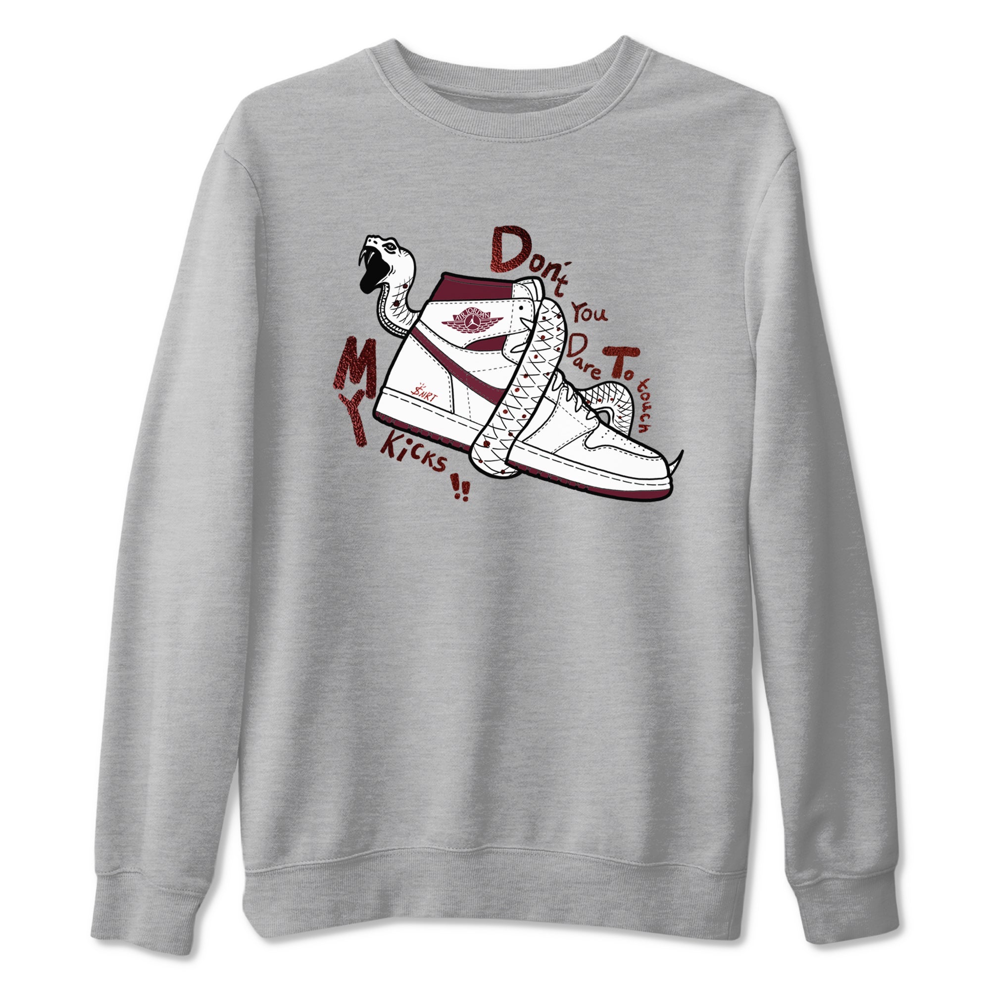 Don't Touch My Kicks snkmatch Tees - Air Jordan 1 Metallic Burgundy