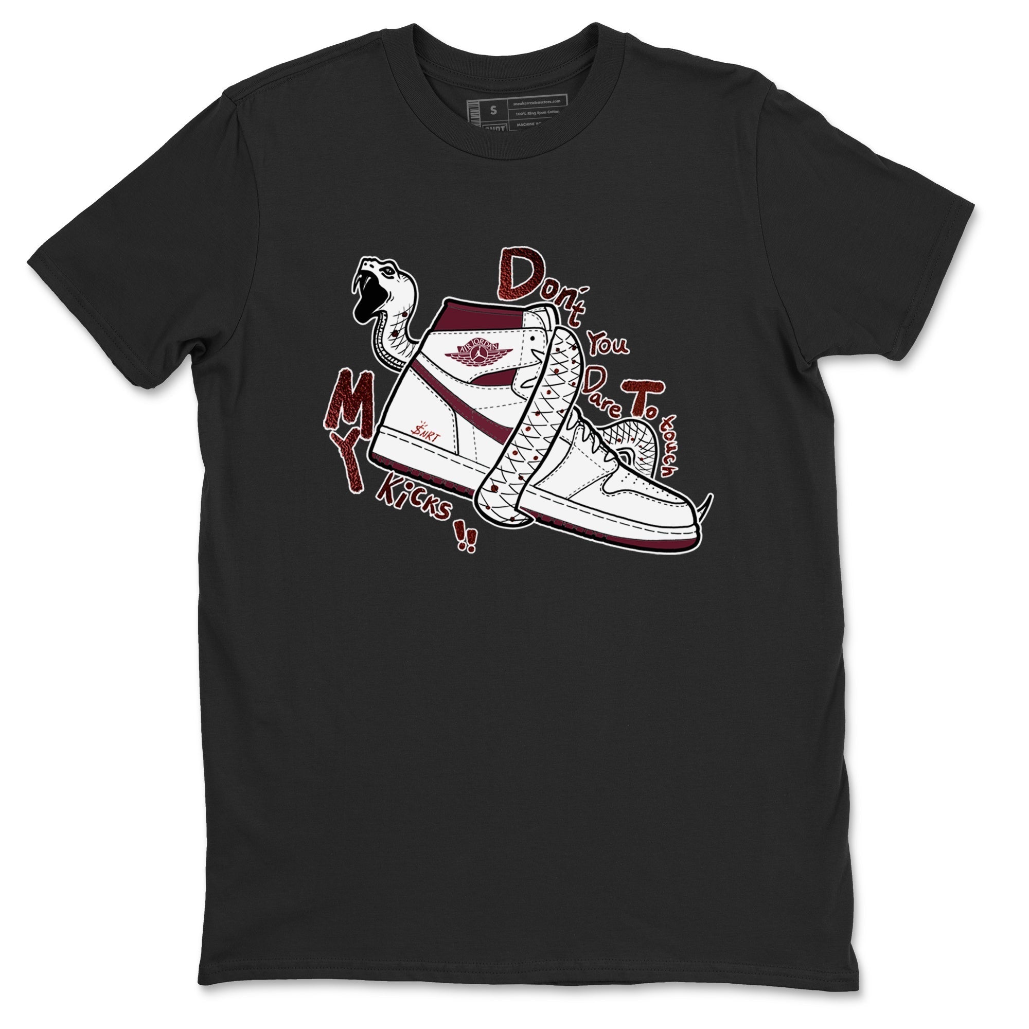 Don't Touch My Kicks snkmatch Tees - Air Jordan 1 Metallic Burgundy