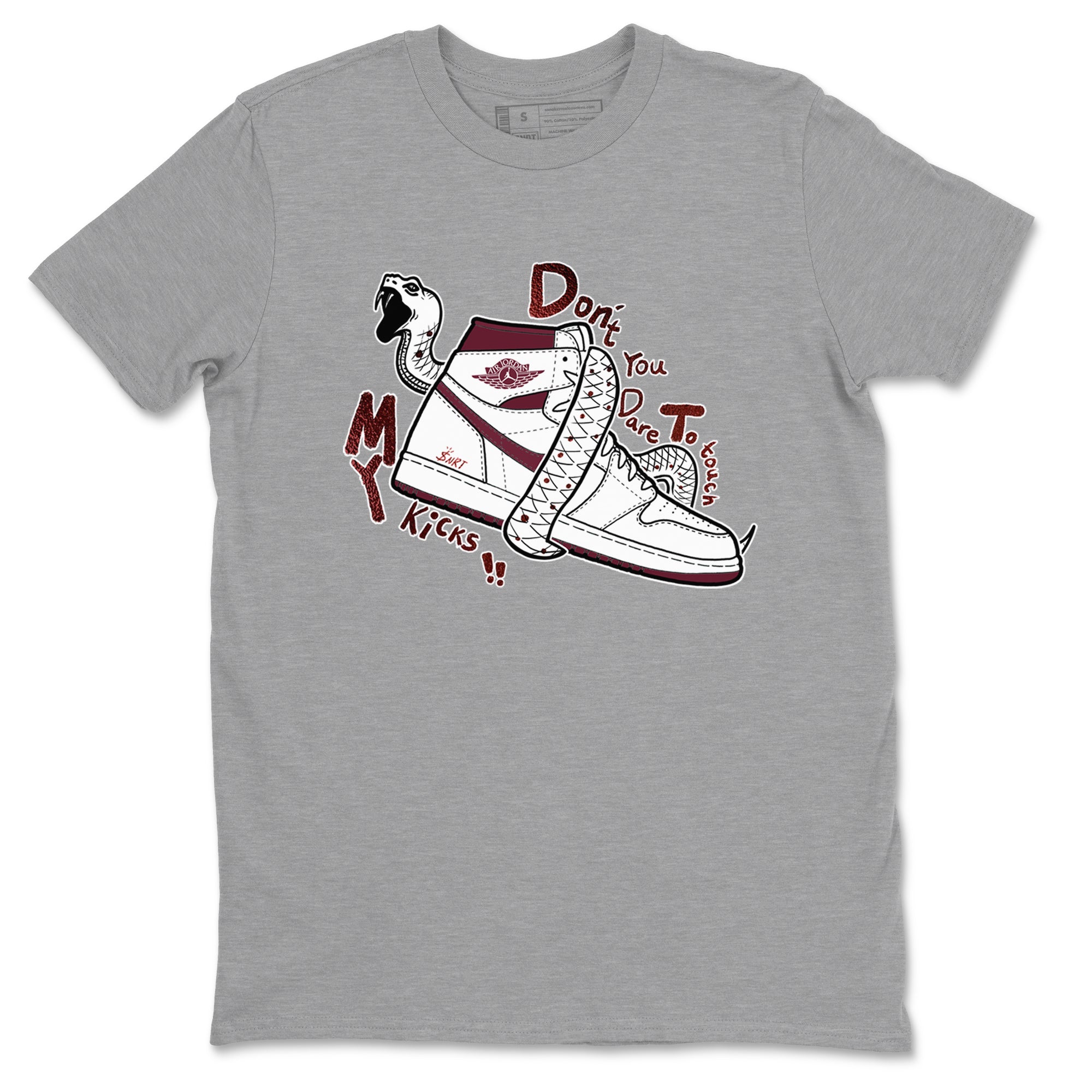 Don't Touch My Kicks snkmatch Tees - Air Jordan 1 Metallic Burgundy