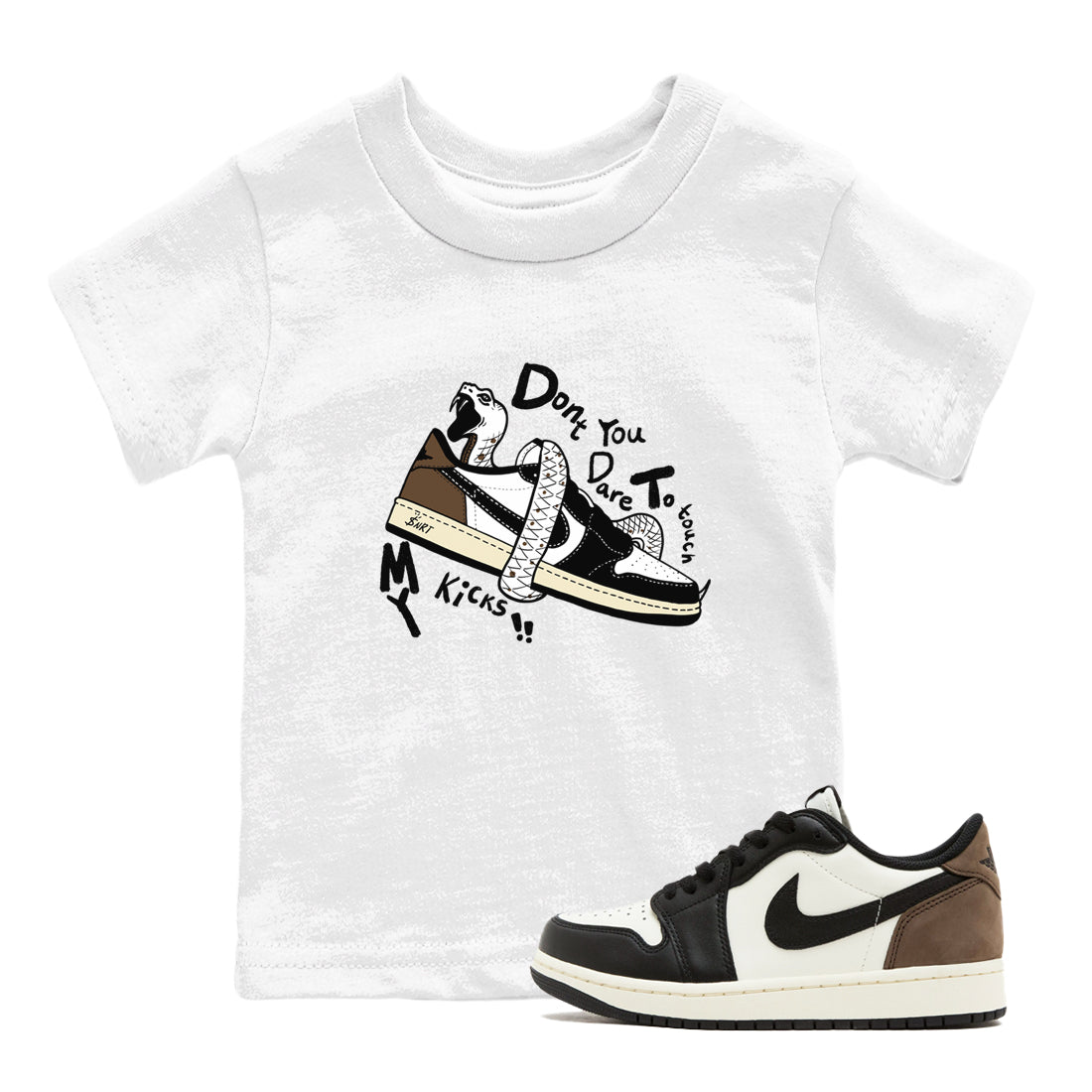 Don't Touch My Kicks snkmatch Tees Kids - Air Jordan 1 Mocha