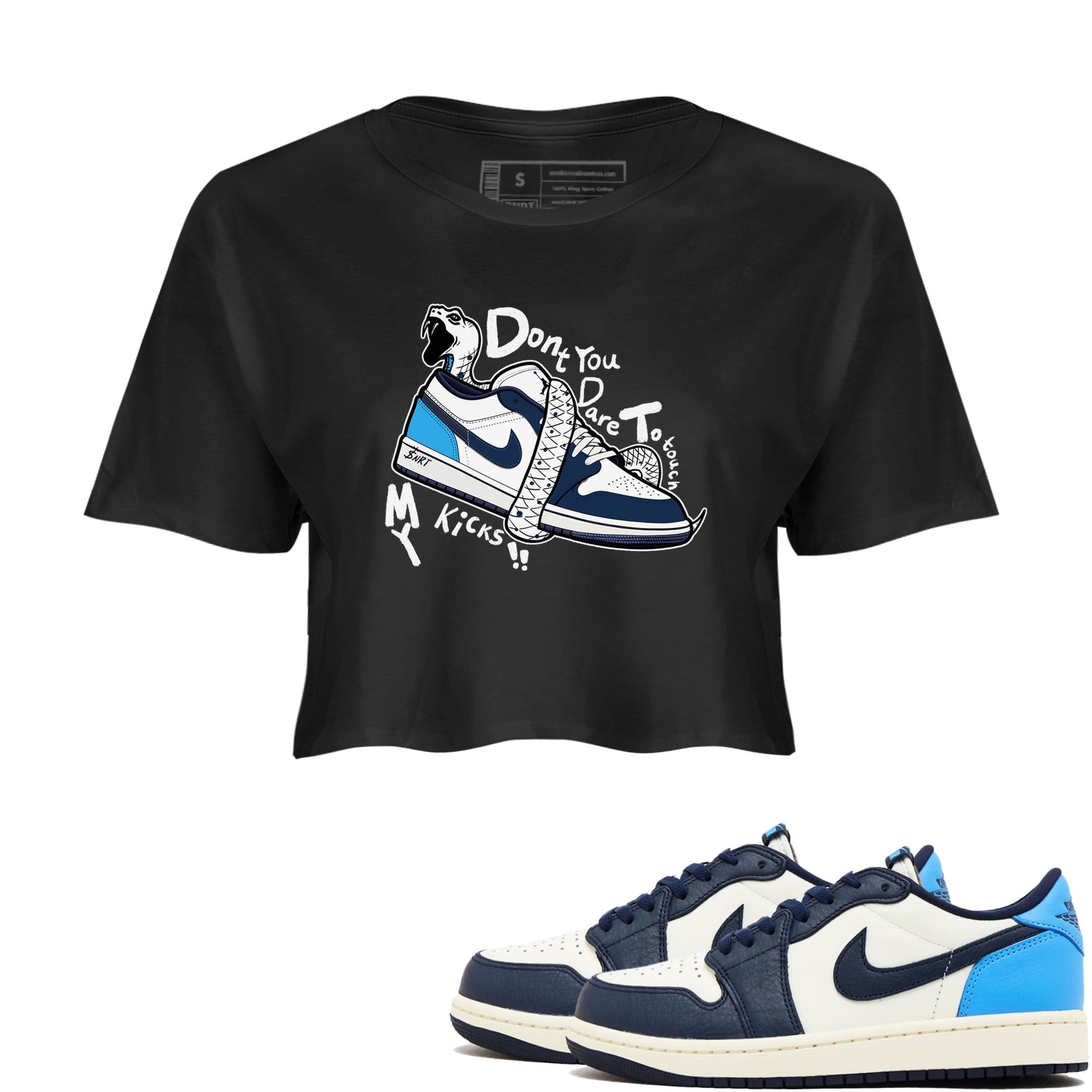 Don't Touch My Kicks snkmatch Women's Top - Air Jordan 1 Obsidian
