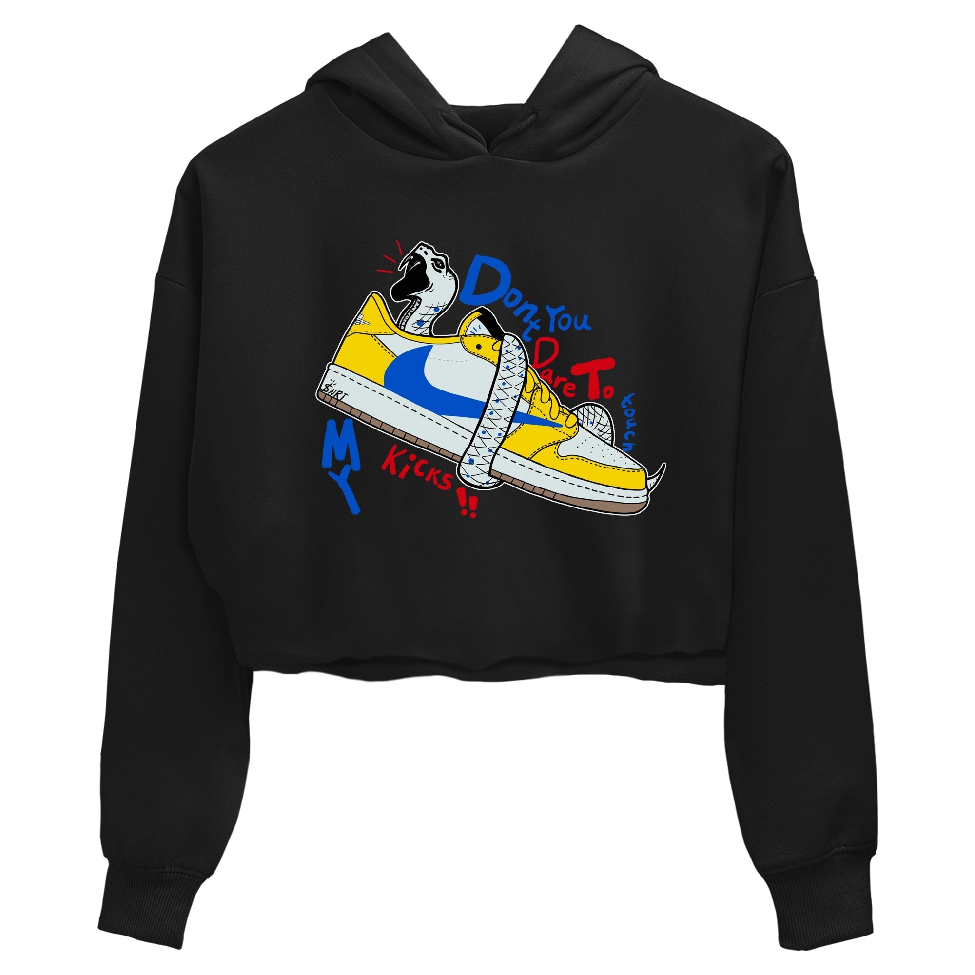Don't Touch My Kicks snkmatch Women's Top - Air Jordan 1 Travis Scott Canary