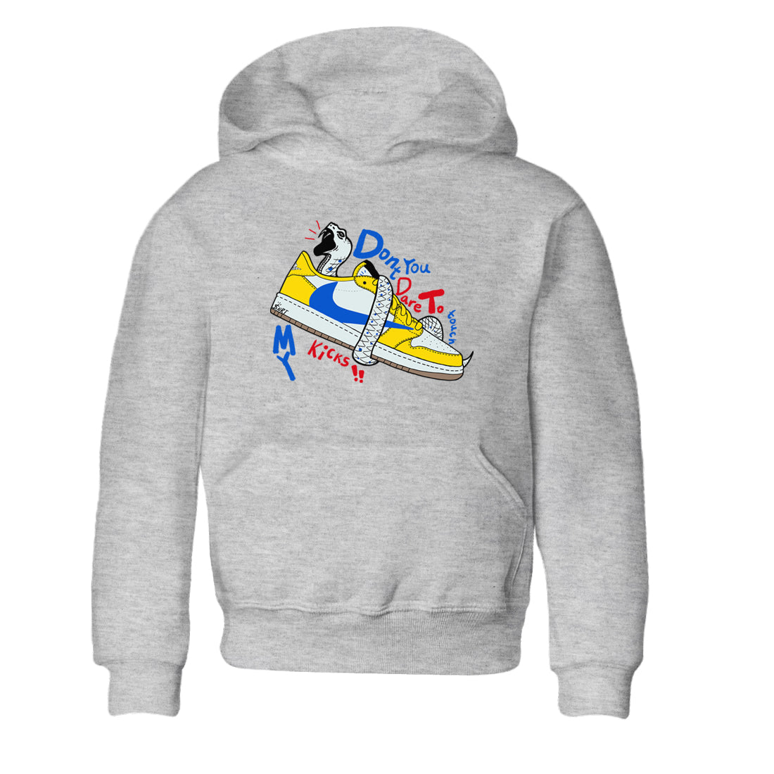 Don't Touch My Kicks snkmatch Tees Kids - Air Jordan 1 Travis Scott Canary