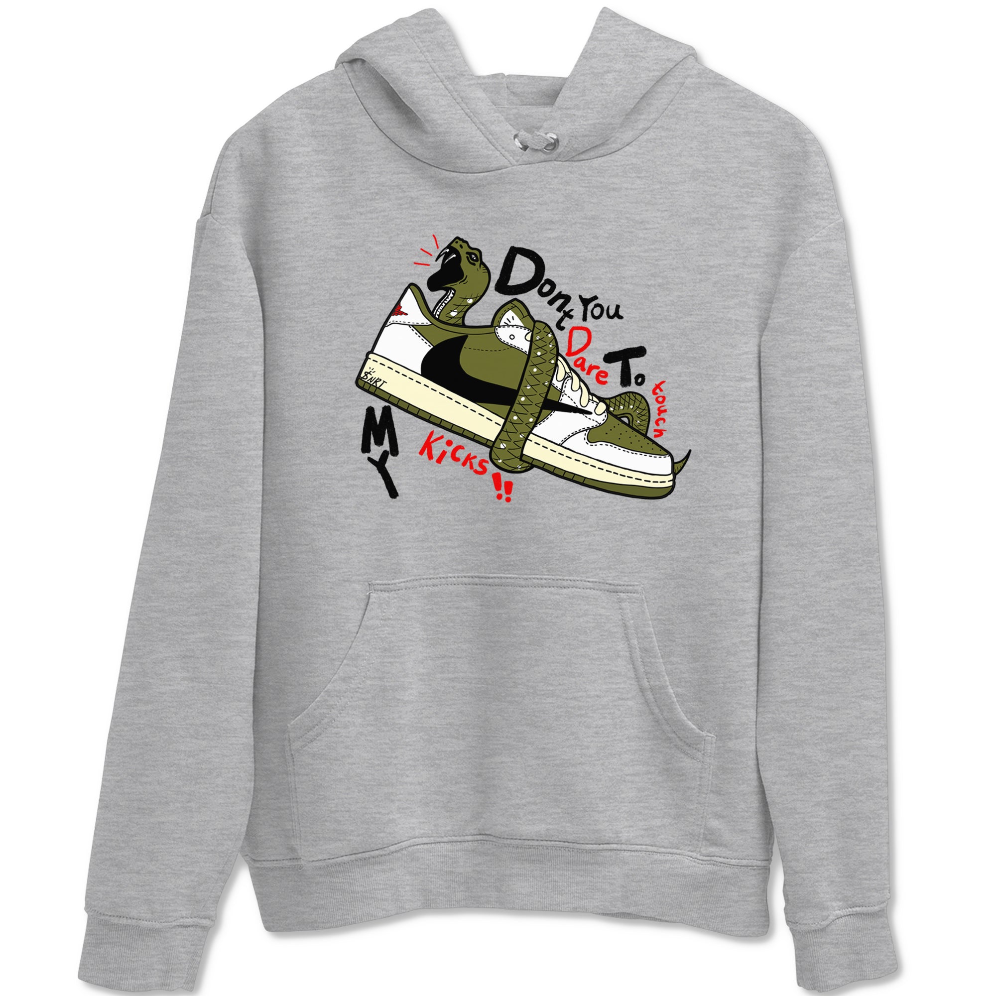 Don't Touch My Kicks snkmatch Tees - Air Jordan 1 Travis Scott Medium Olive