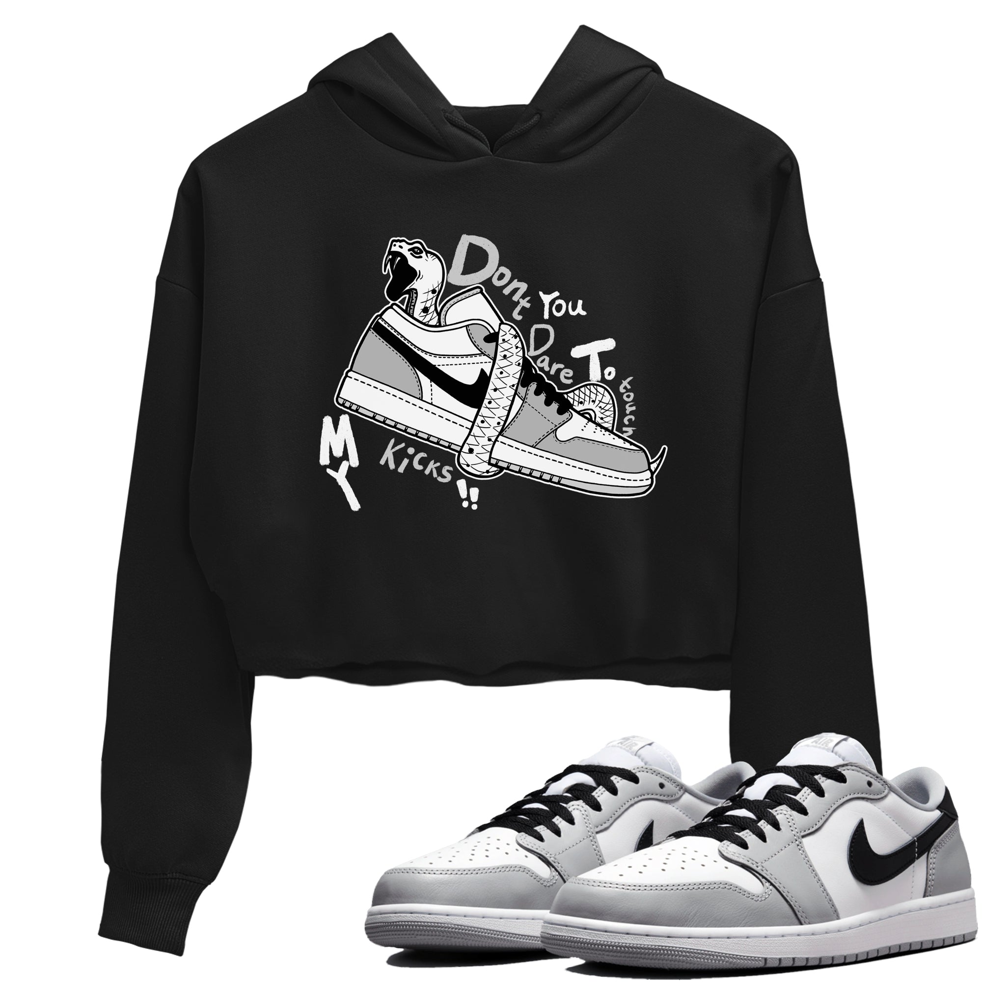 Don't Touch My Kicks snkmatch Women's Top - Air Jordan 1 Wolf Grey