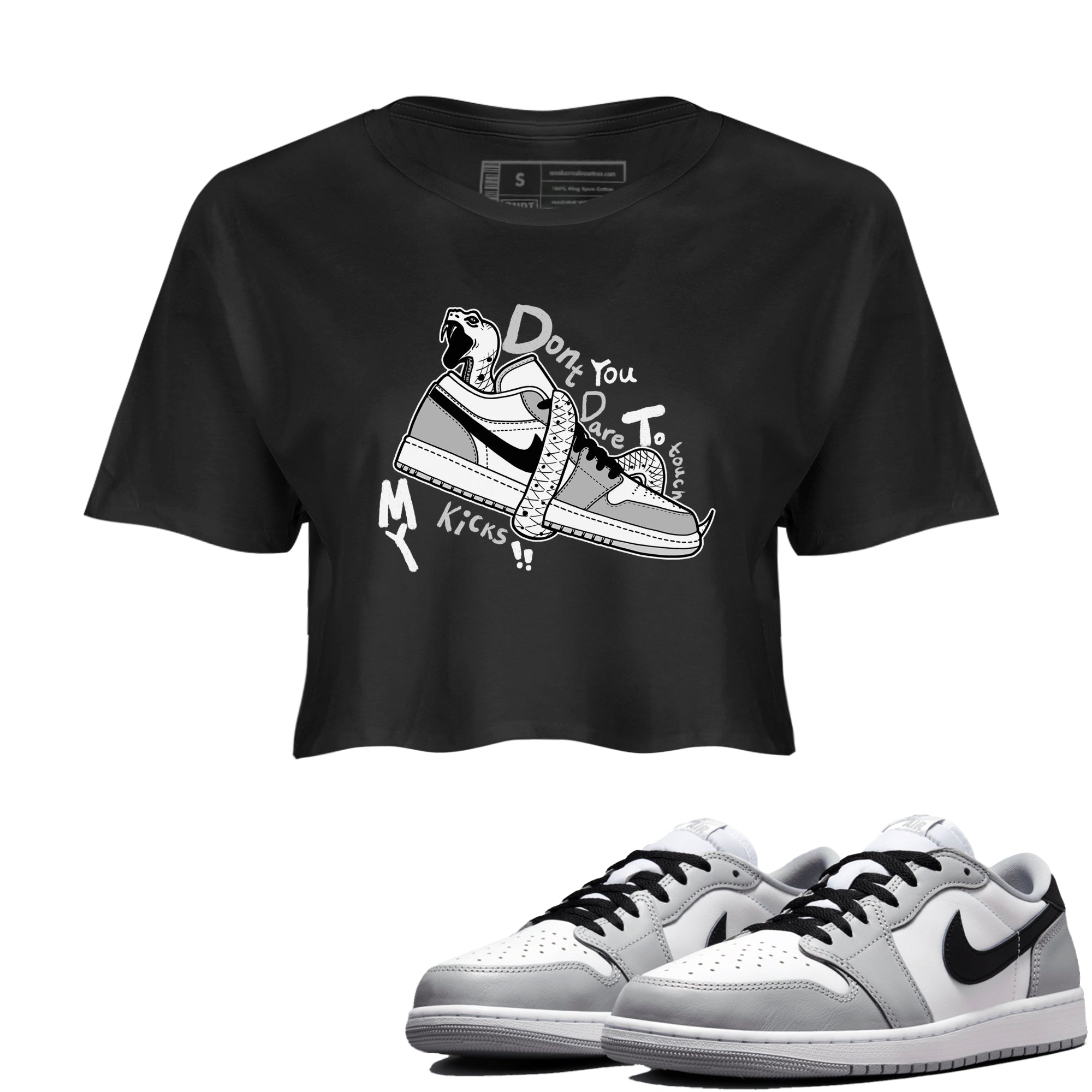Don't Touch My Kicks snkmatch Women's Top - Air Jordan 1 Wolf Grey