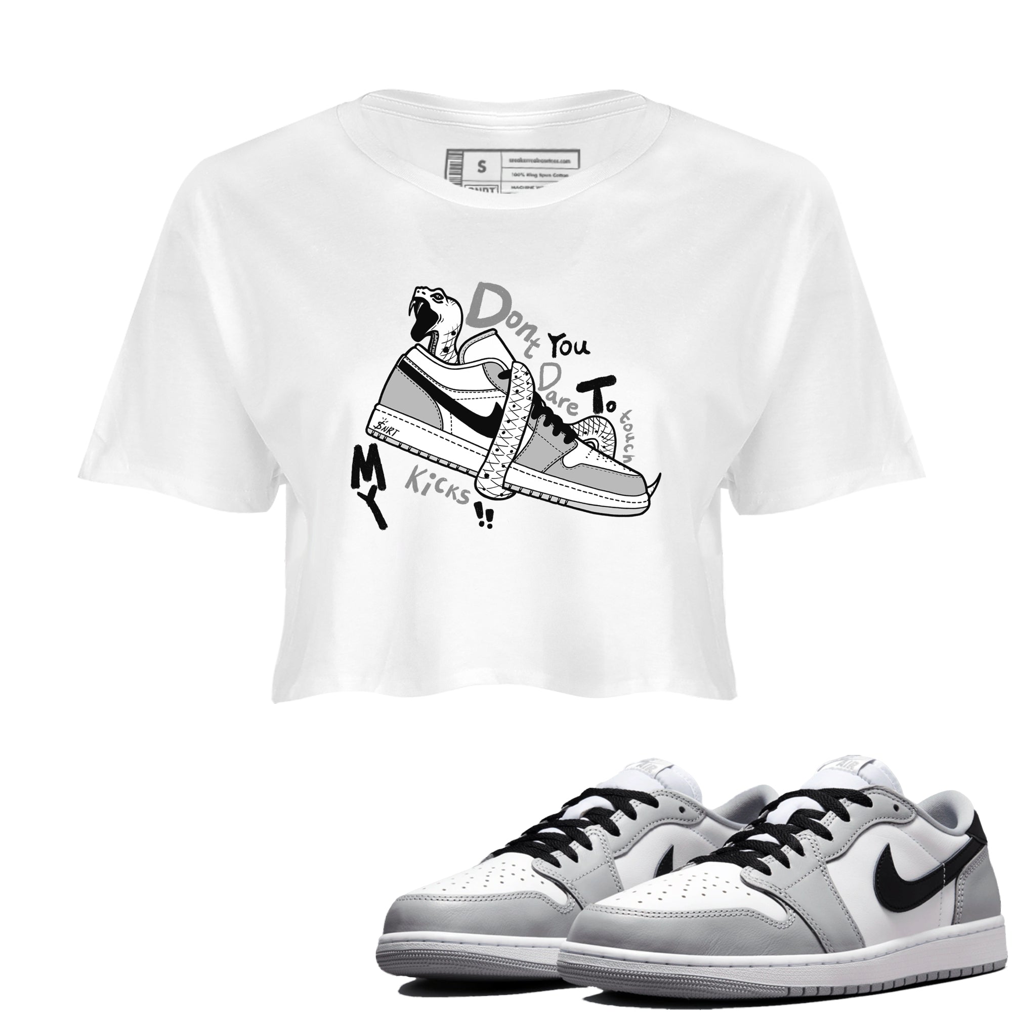 Don't Touch My Kicks snkmatch Women's Top - Air Jordan 1 Wolf Grey
