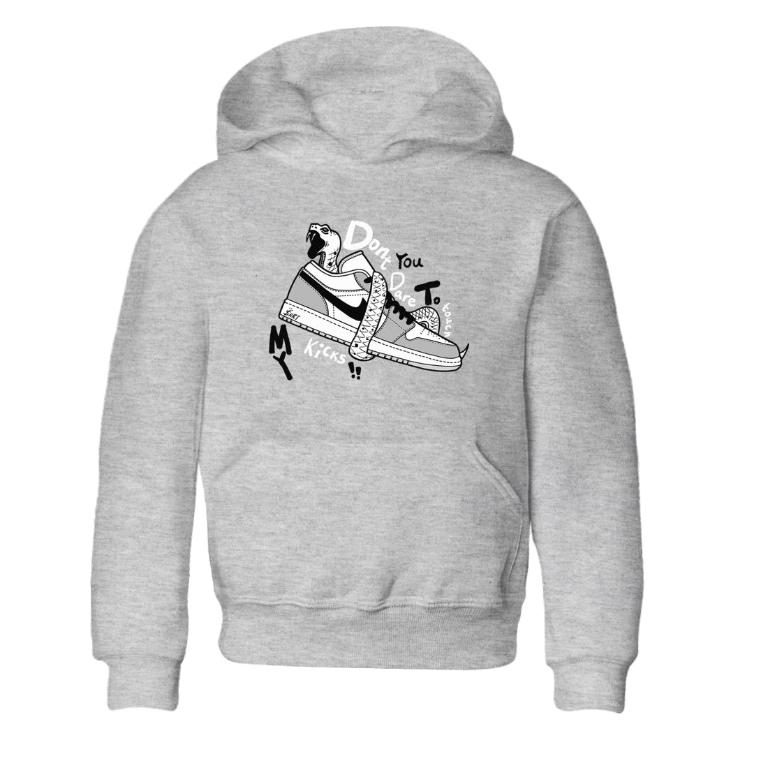 Don't Touch My Kicks snkmatch Tees Kids - Air Jordan 1 Wolf Grey