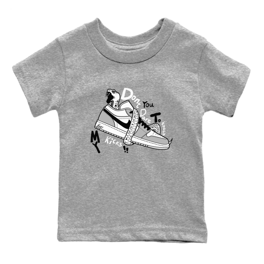 Don't Touch My Kicks snkmatch Tees Kids - Air Jordan 1 Wolf Grey
