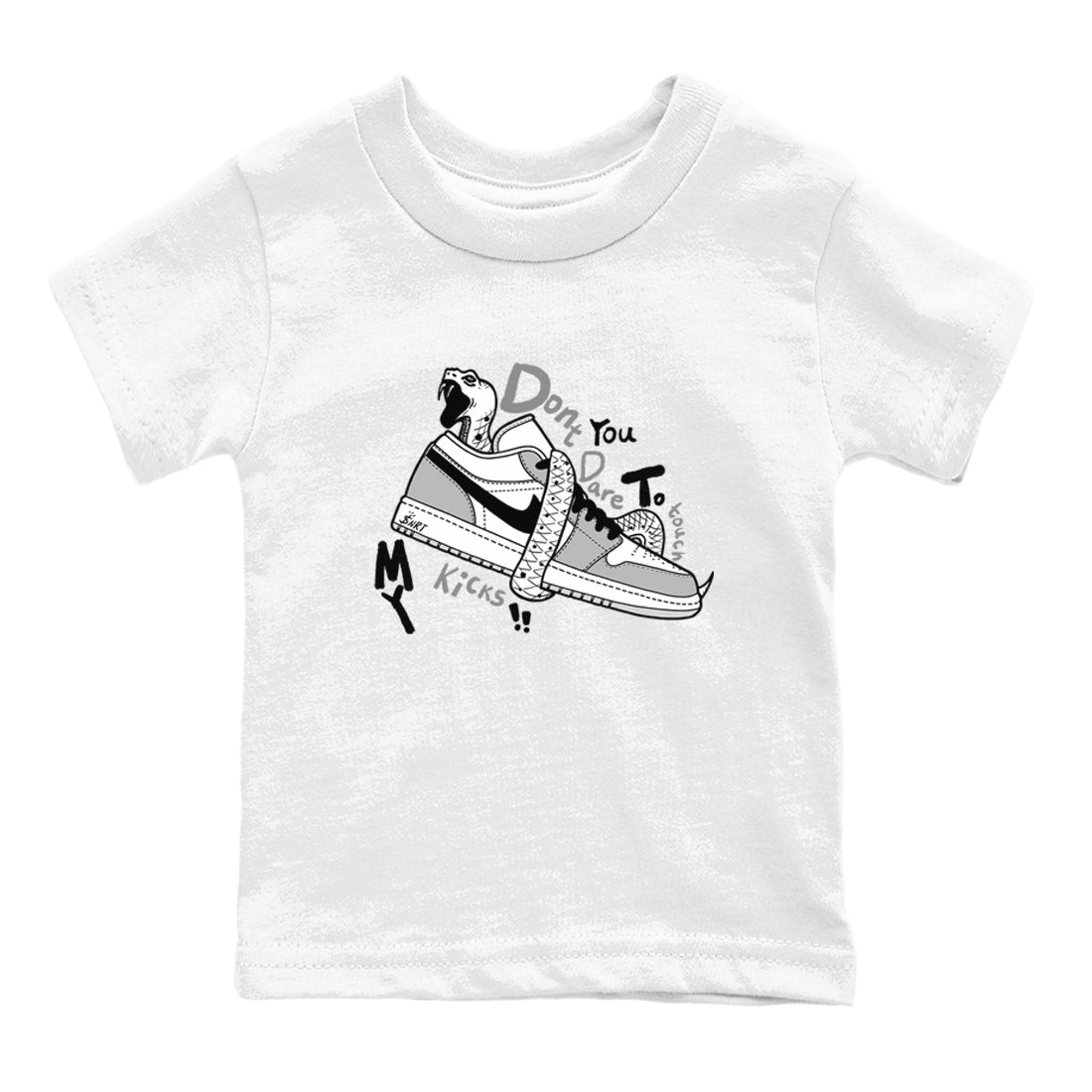 Don't Touch My Kicks snkmatch Tees Kids - Air Jordan 1 Wolf Grey