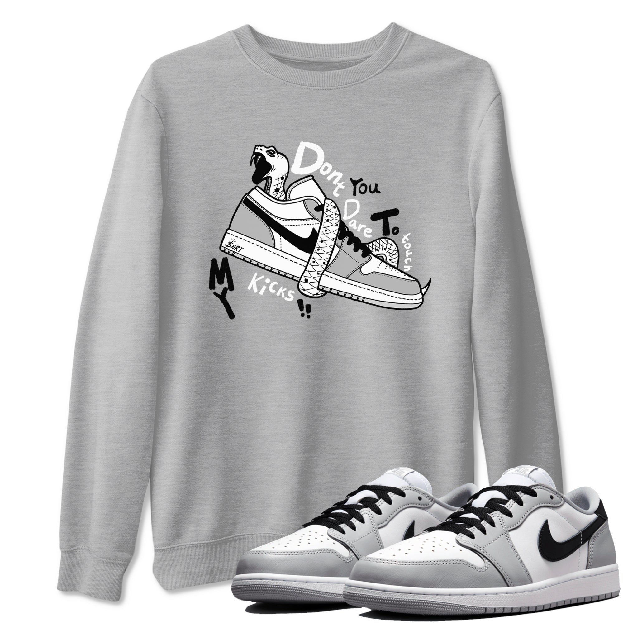 Don't Touch My Kicks snkmatch Tees - Air Jordan 1 Wolf Grey
