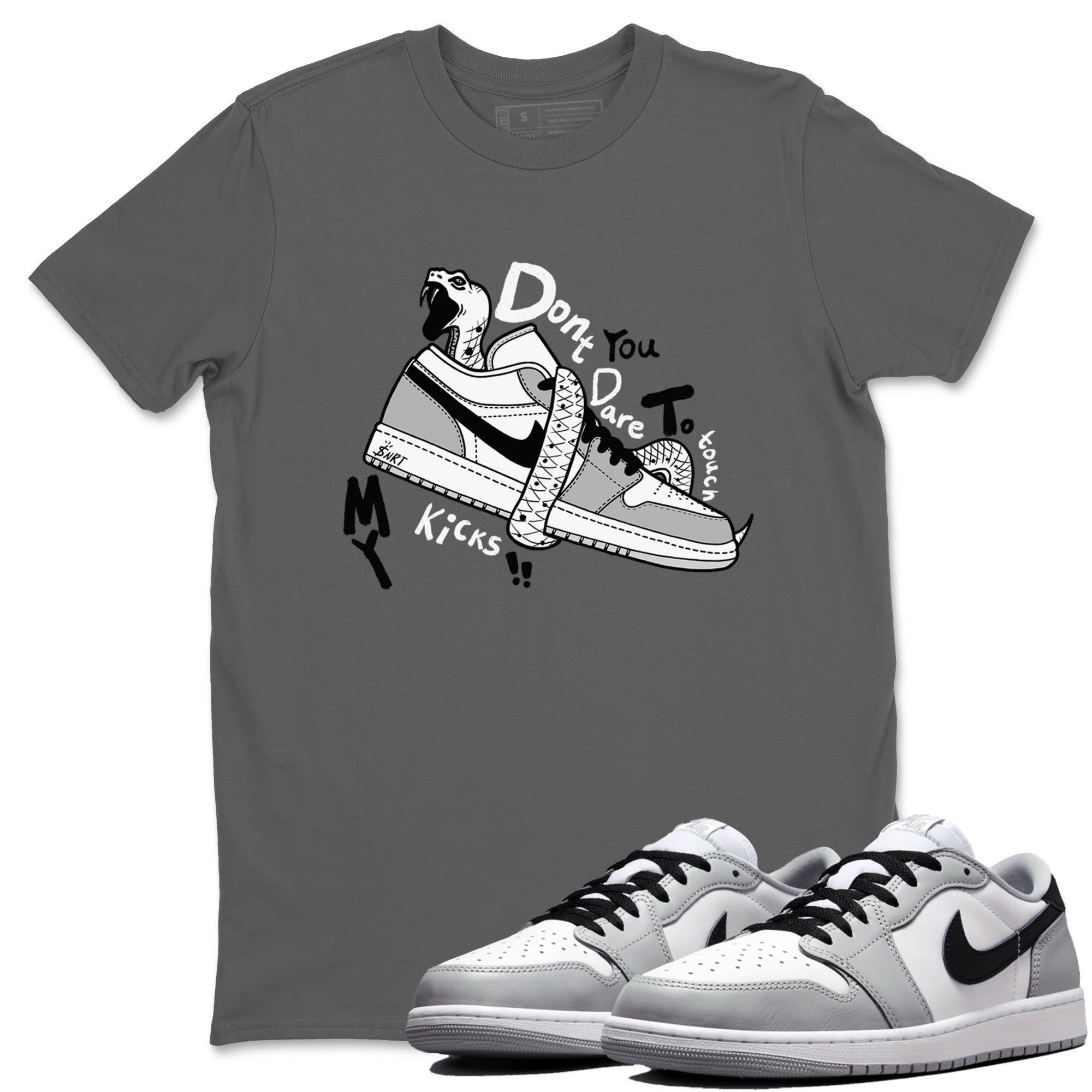 Don't Touch My Kicks snkmatch Tees - Air Jordan 1 Wolf Grey