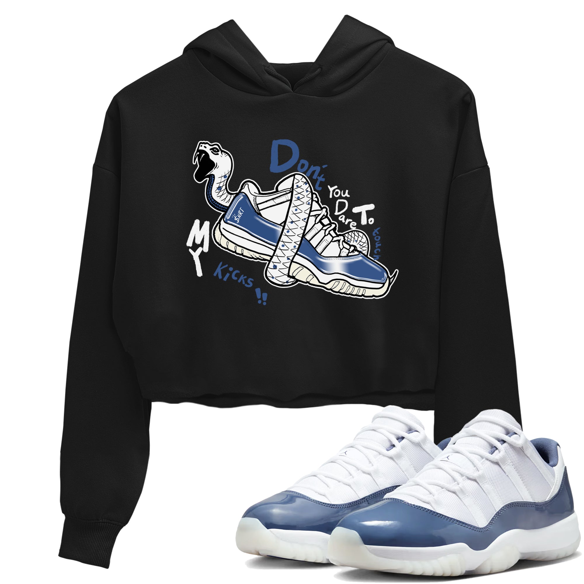 Don't Touch My Kicks snkmatch Women's Top - Air Jordan 11 Diffused Blue