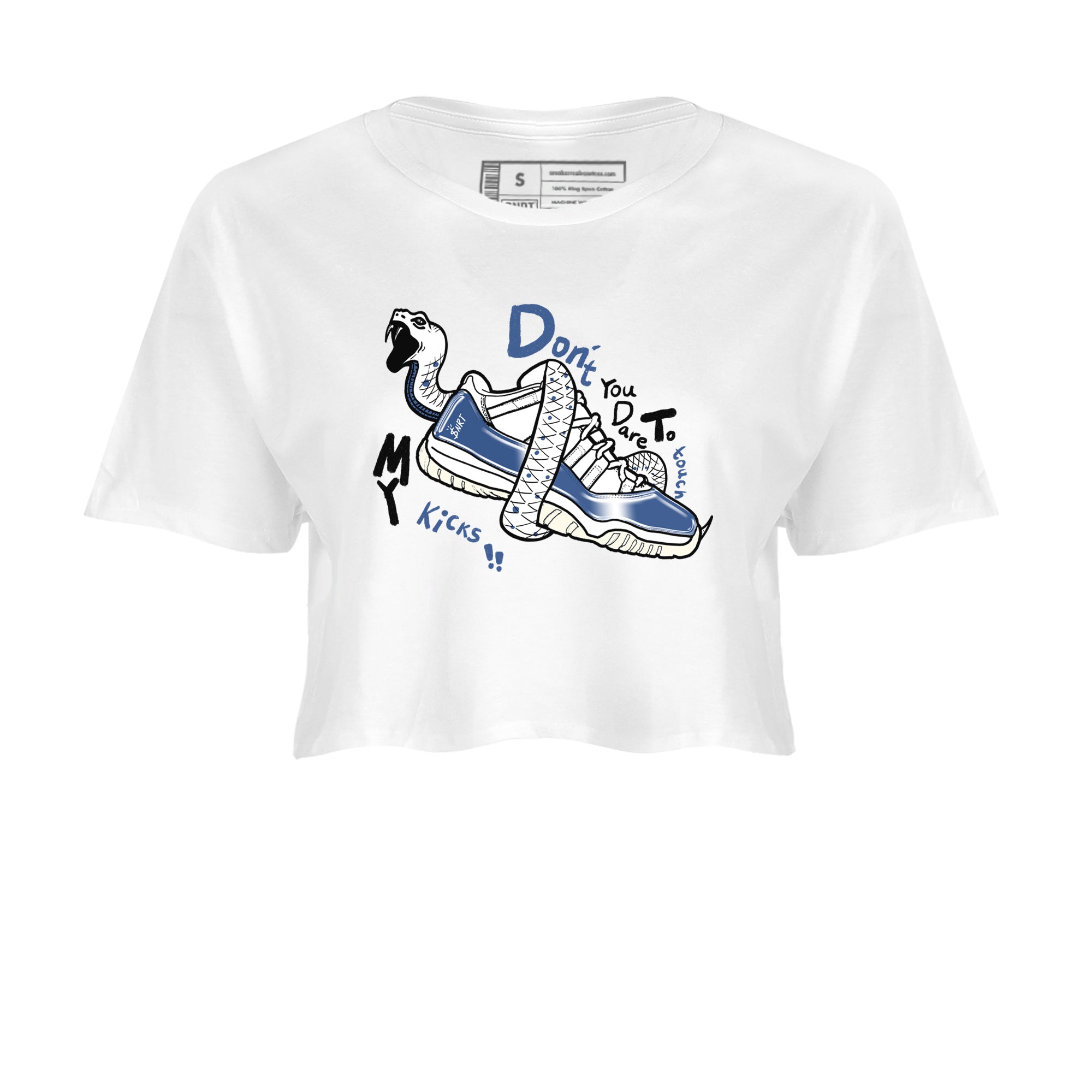 Don't Touch My Kicks snkmatch Women's Top - Air Jordan 11 Diffused Blue