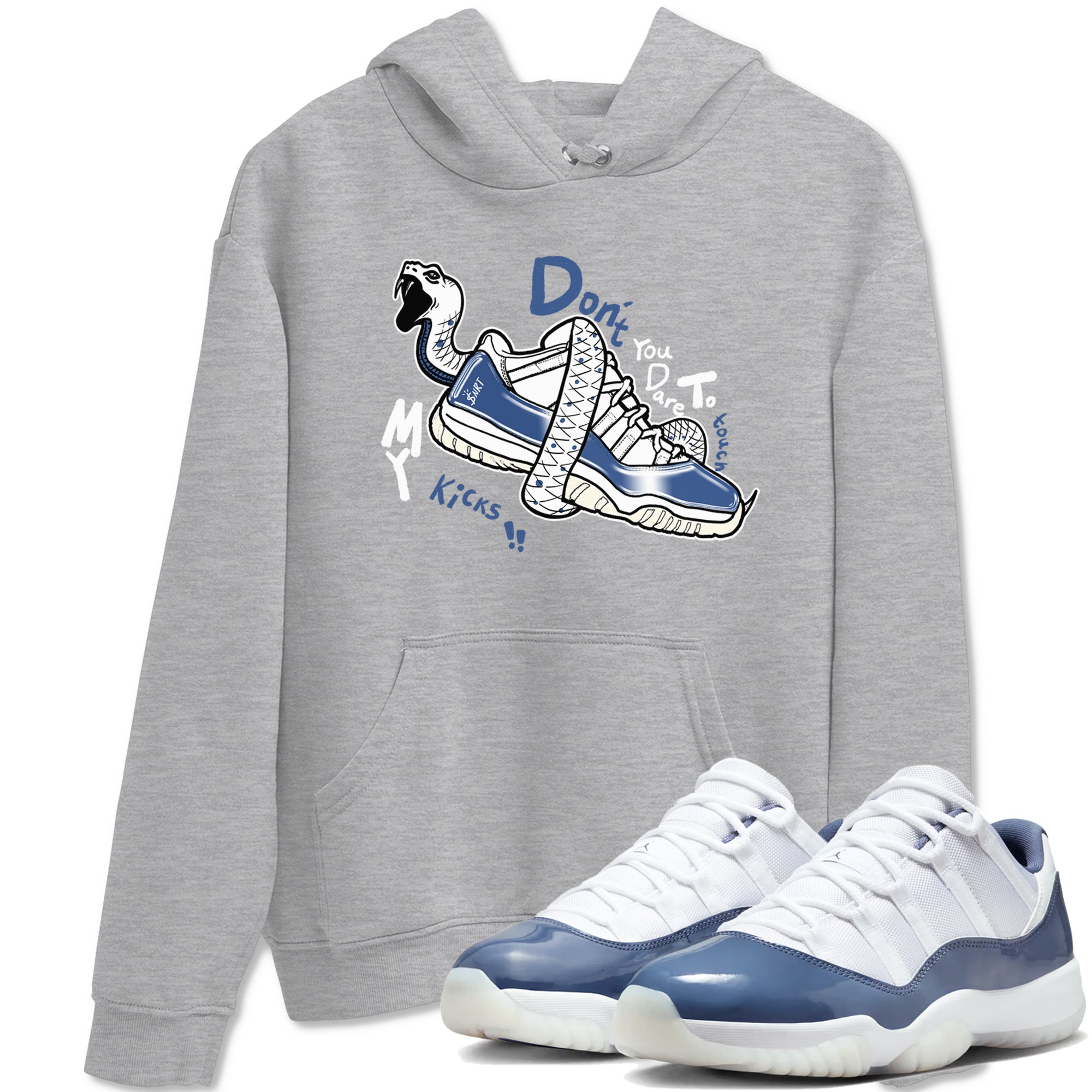 Don't Touch My Kicks snkmatch Tees - Air Jordan 11 Diffused Blue