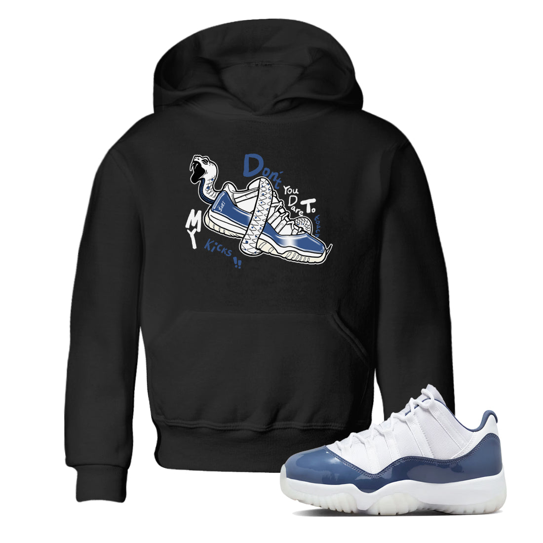 Don't Touch My Kicks snkmatch Tees Kids - Air Jordan 11 Diffused Blue