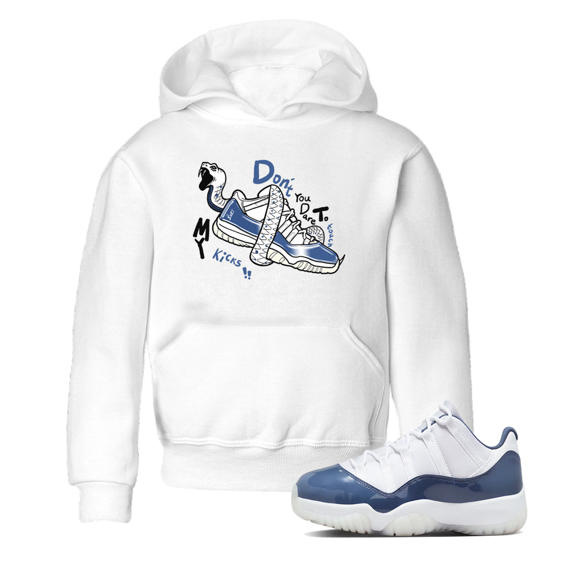 Don't Touch My Kicks snkmatch Tees Kids - Air Jordan 11 Diffused Blue