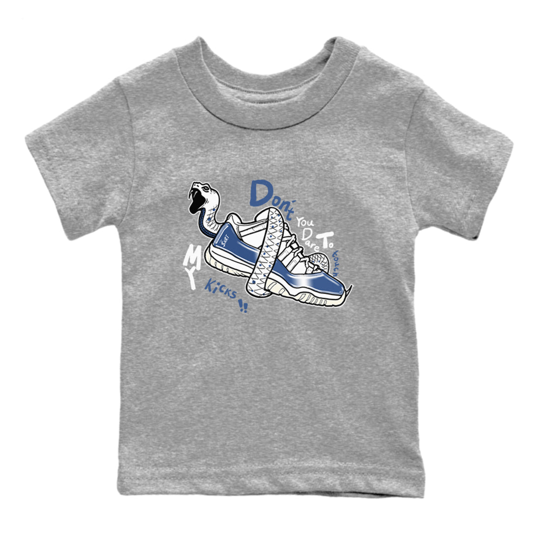 Don't Touch My Kicks snkmatch Tees Kids - Air Jordan 11 Diffused Blue