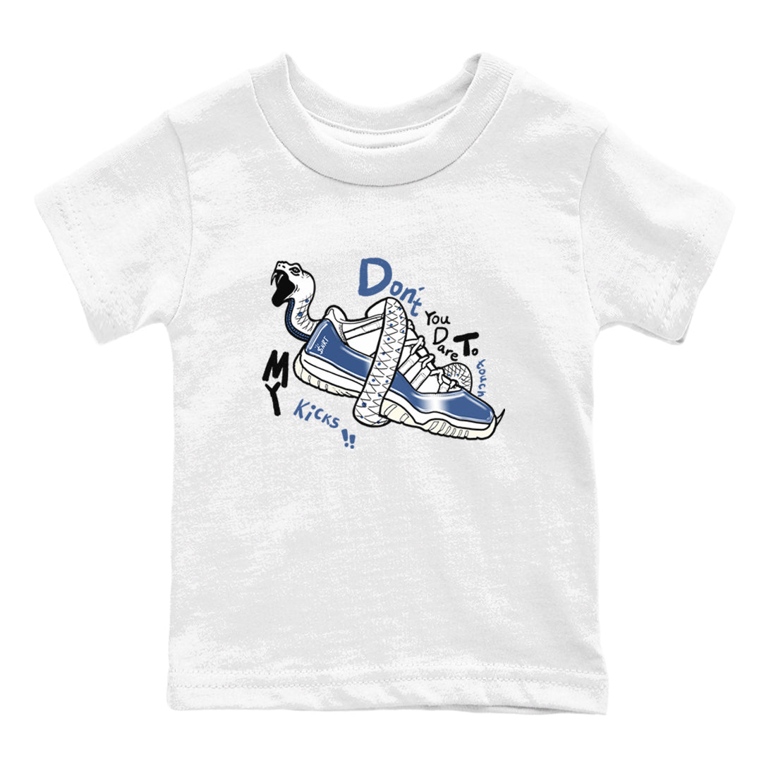 Don't Touch My Kicks snkmatch Tees Kids - Air Jordan 11 Diffused Blue