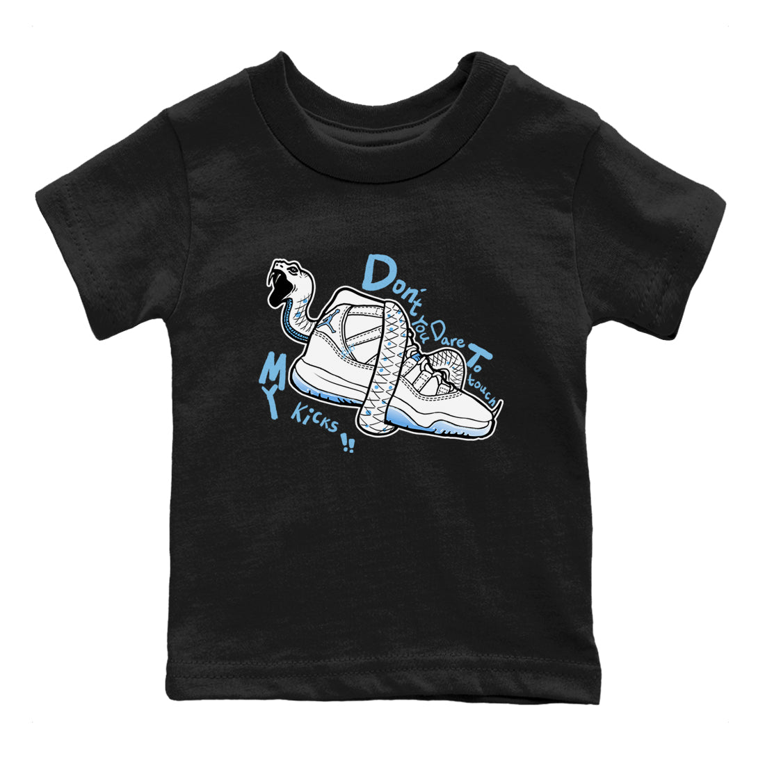Don't Touch My Kicks snkmatch Tees Kids - Air Jordan 11 Legend Blue