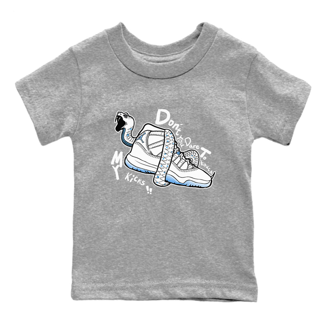 Don't Touch My Kicks snkmatch Tees Kids - Air Jordan 11 Legend Blue