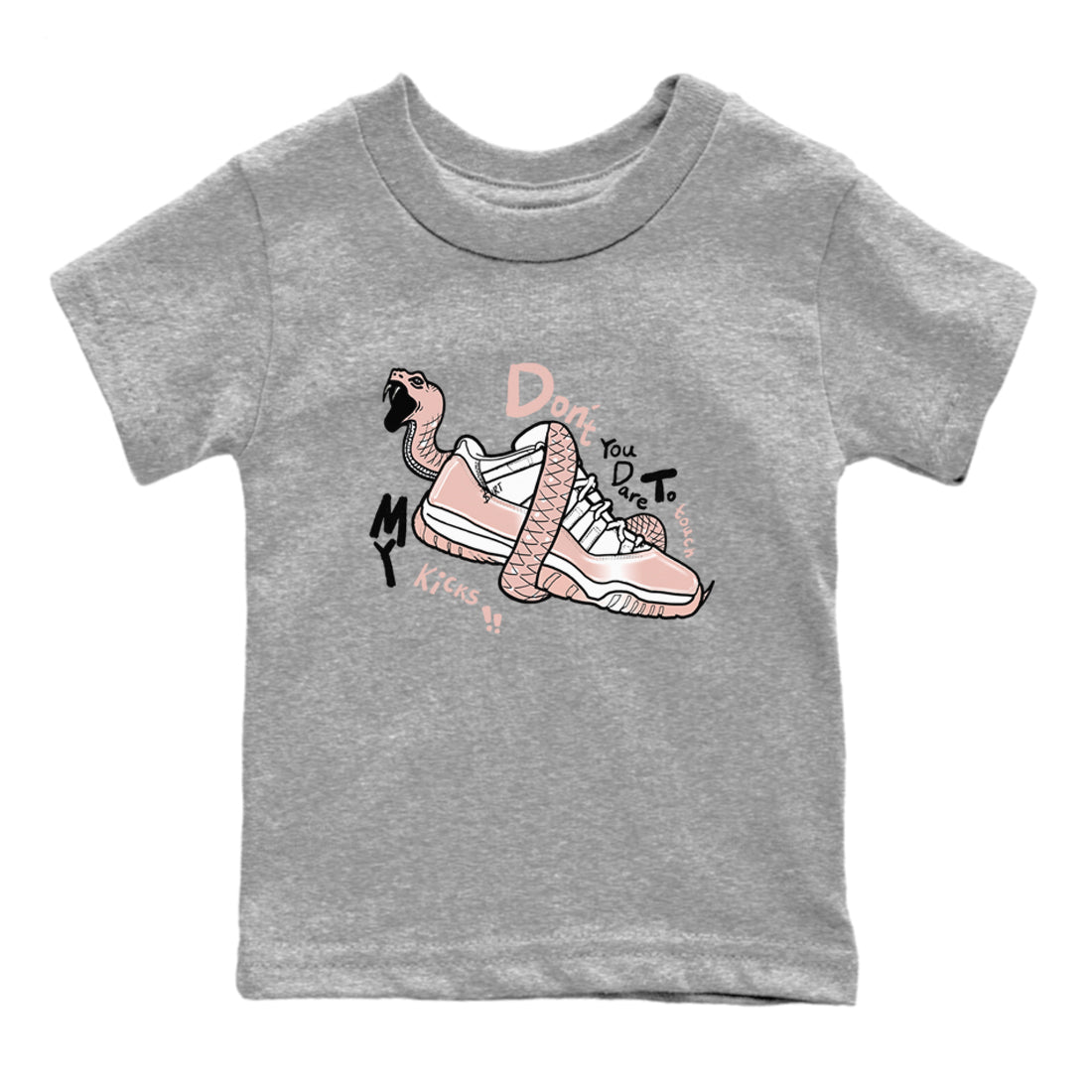 Don't Touch My Kicks snkmatch Tees Kids - Air Jordan 11 Legend Pink