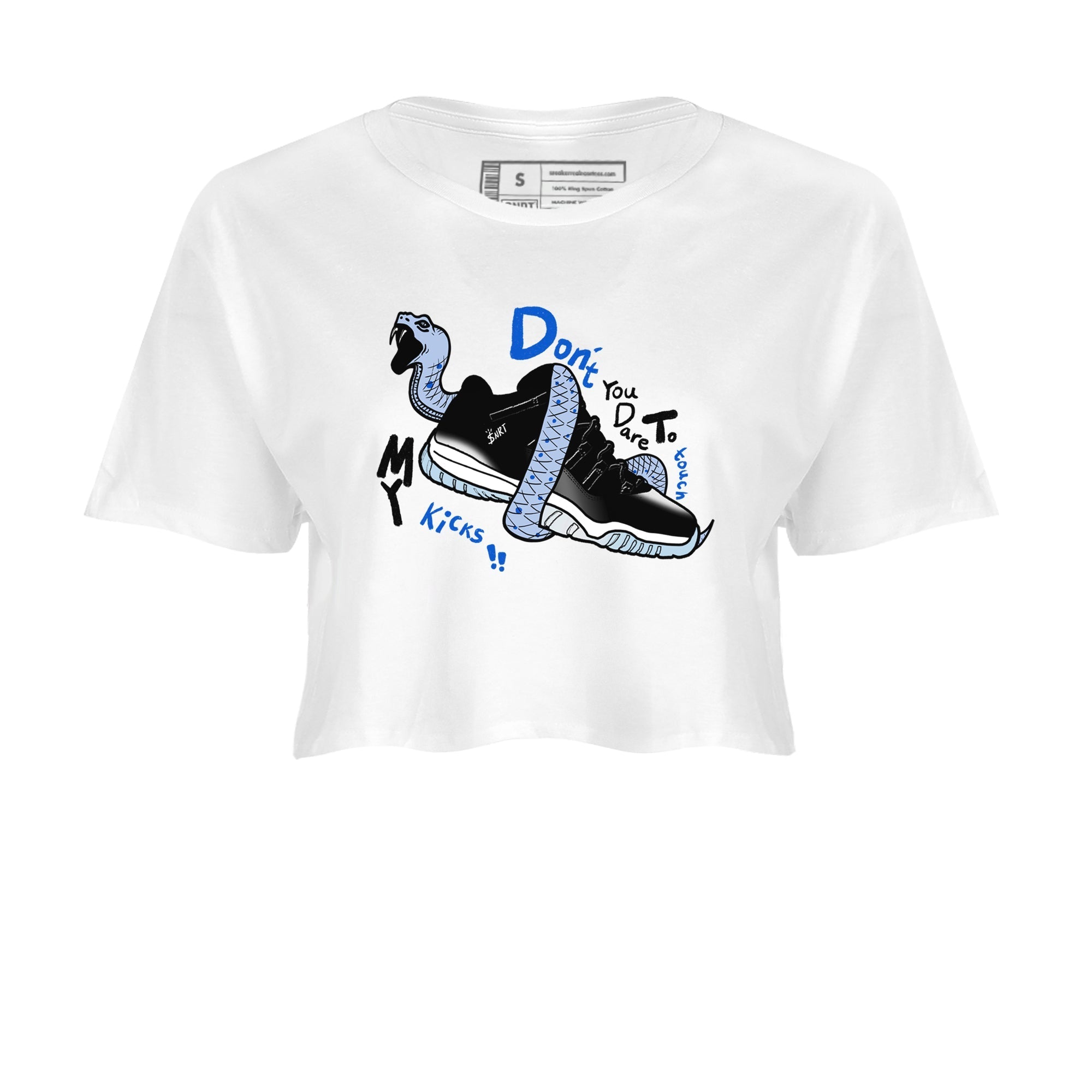 Don't Touch My Kicks snkmatch Women's Top - Air Jordan 11 Black and Varsity Royal