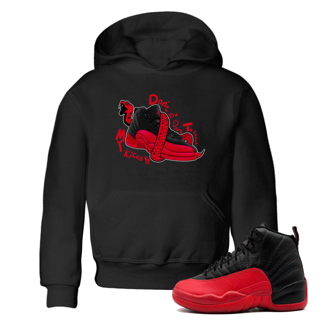 Don't Touch My Kicks snkmatch Tees Kids - Air Jordan 12 Flu Game