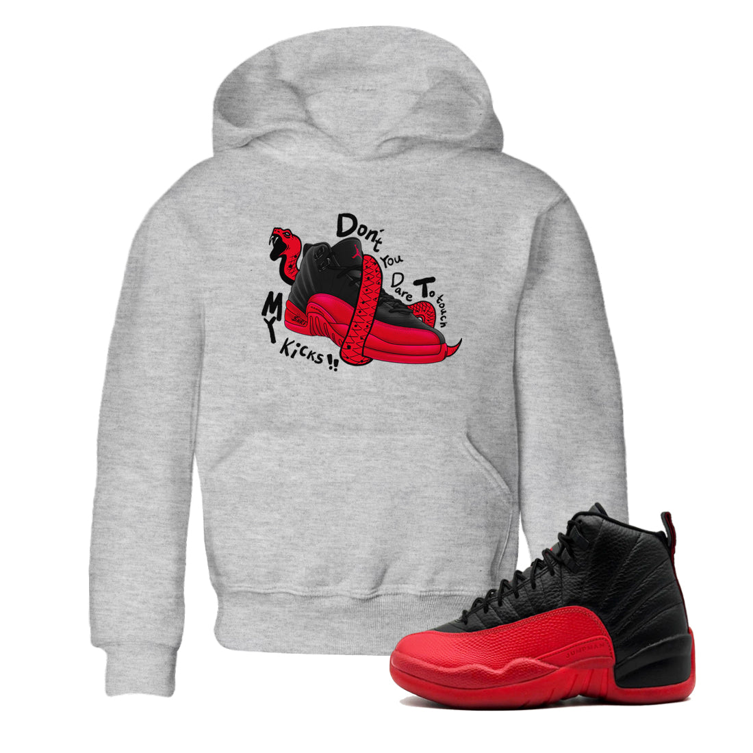 Don't Touch My Kicks snkmatch Tees Kids - Air Jordan 12 Flu Game