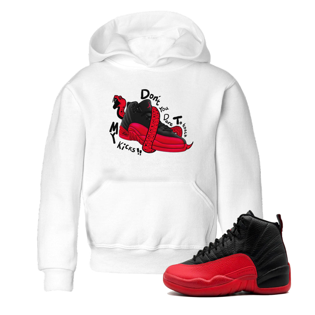 Don't Touch My Kicks snkmatch Tees Kids - Air Jordan 12 Flu Game
