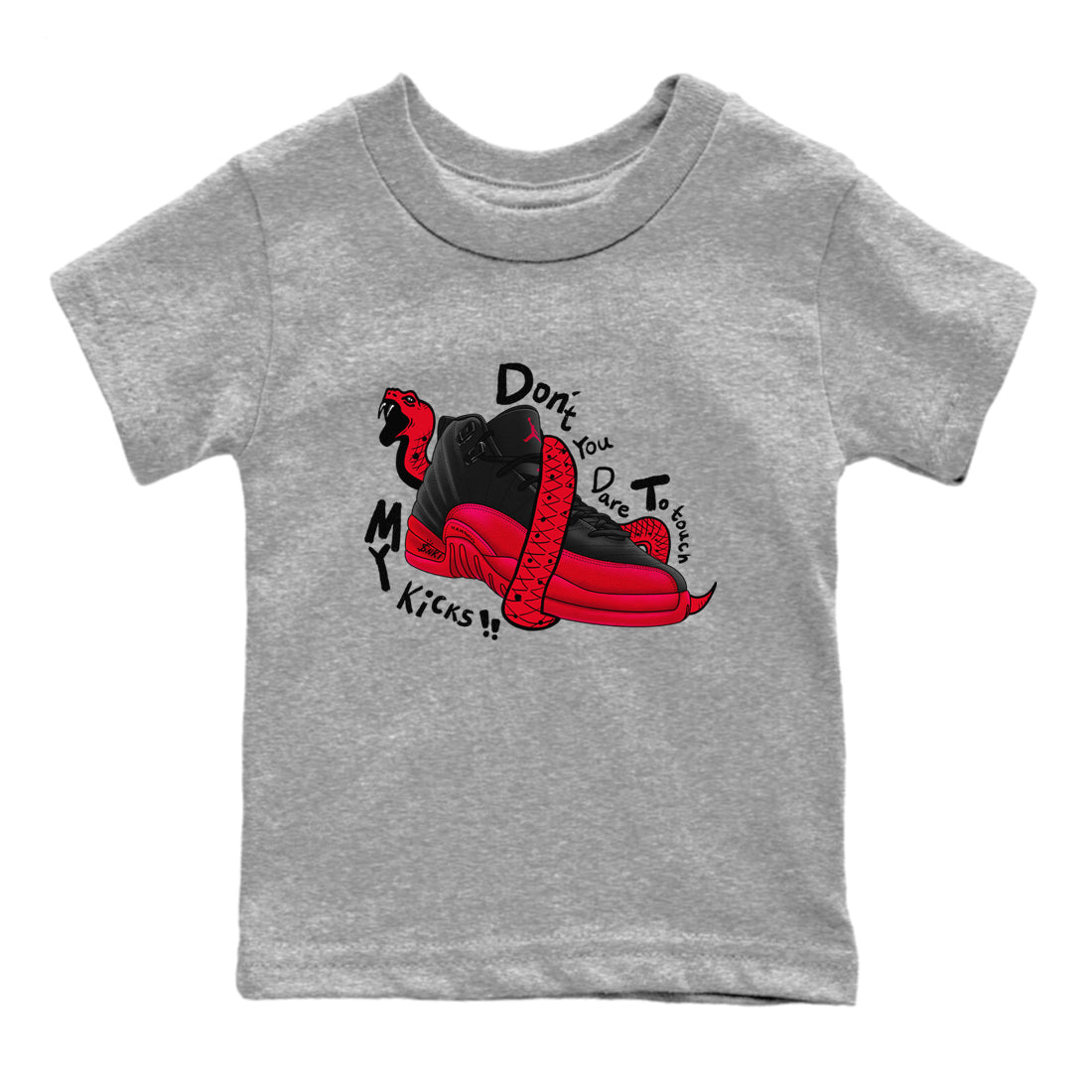 Don't Touch My Kicks snkmatch Tees Kids - Air Jordan 12 Flu Game