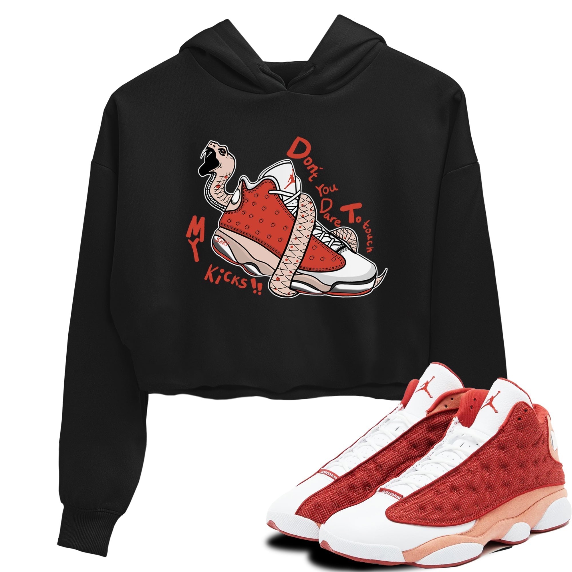 Don't Touch My Kicks snkmatch Women's Top - Air Jordan 13 Dune Red