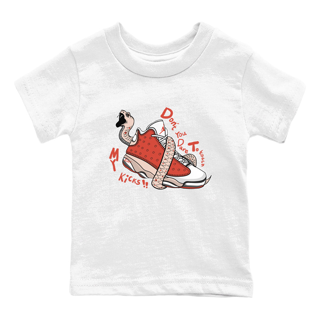 Don't Touch My Kicks snkmatch Tees Kids - Air Jordan 13 Dune Red