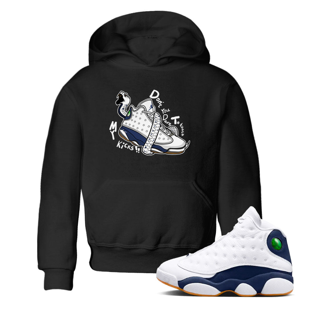 Don't Touch My Kicks snkmatch Tees Kids - Air Jordan 13 Midnight Navy
