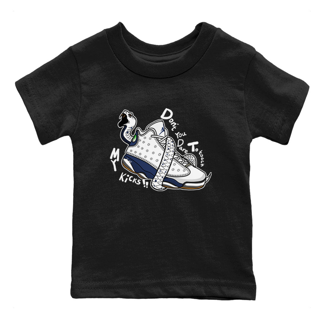 Don't Touch My Kicks snkmatch Tees Kids - Air Jordan 13 Midnight Navy