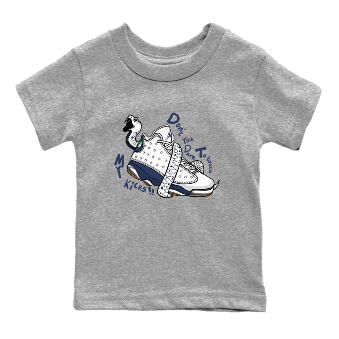 Don't Touch My Kicks snkmatch Tees Kids - Air Jordan 13 Midnight Navy