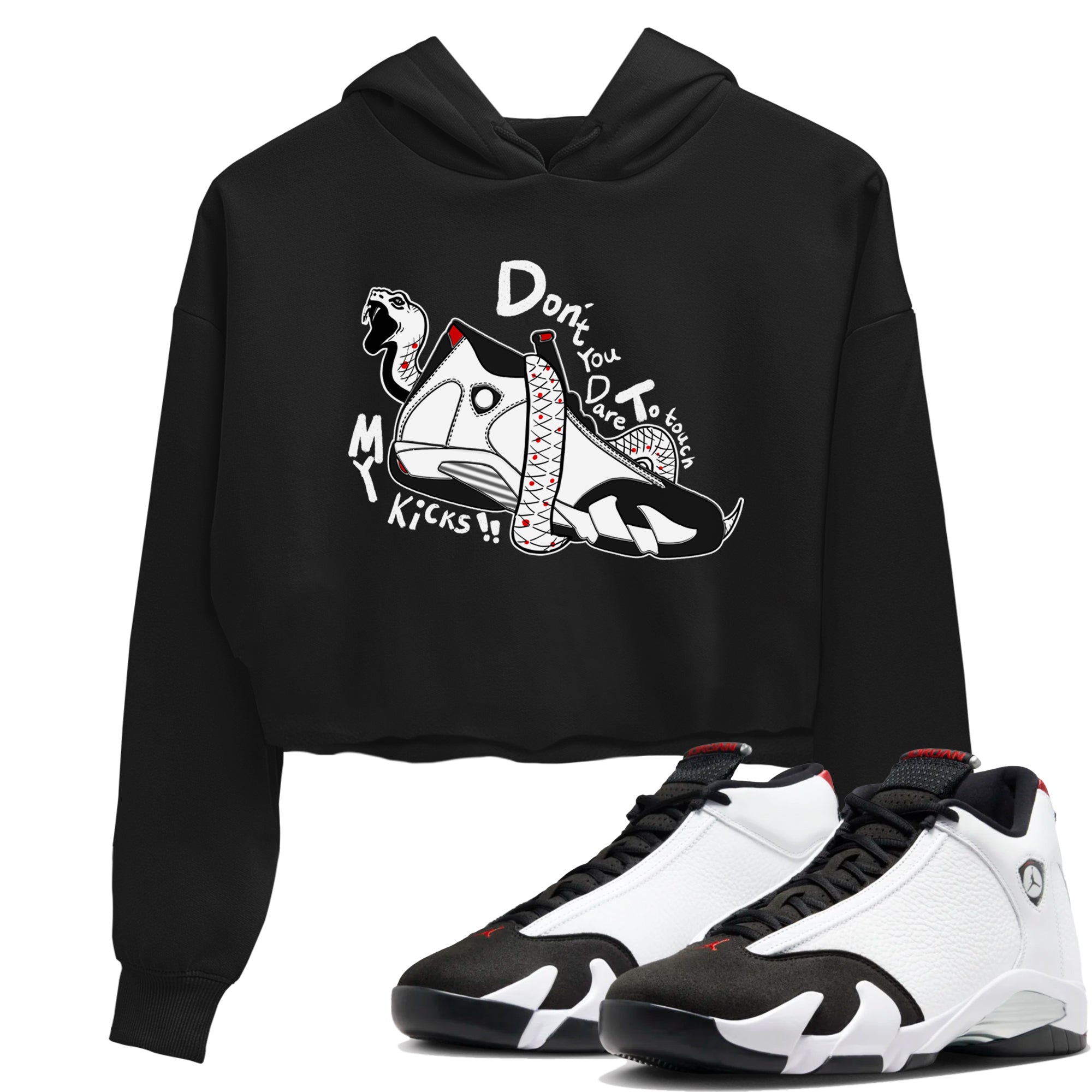 Don't Touch My Kicks snkmatch Women's Top - Air Jordan 14 Black Toe