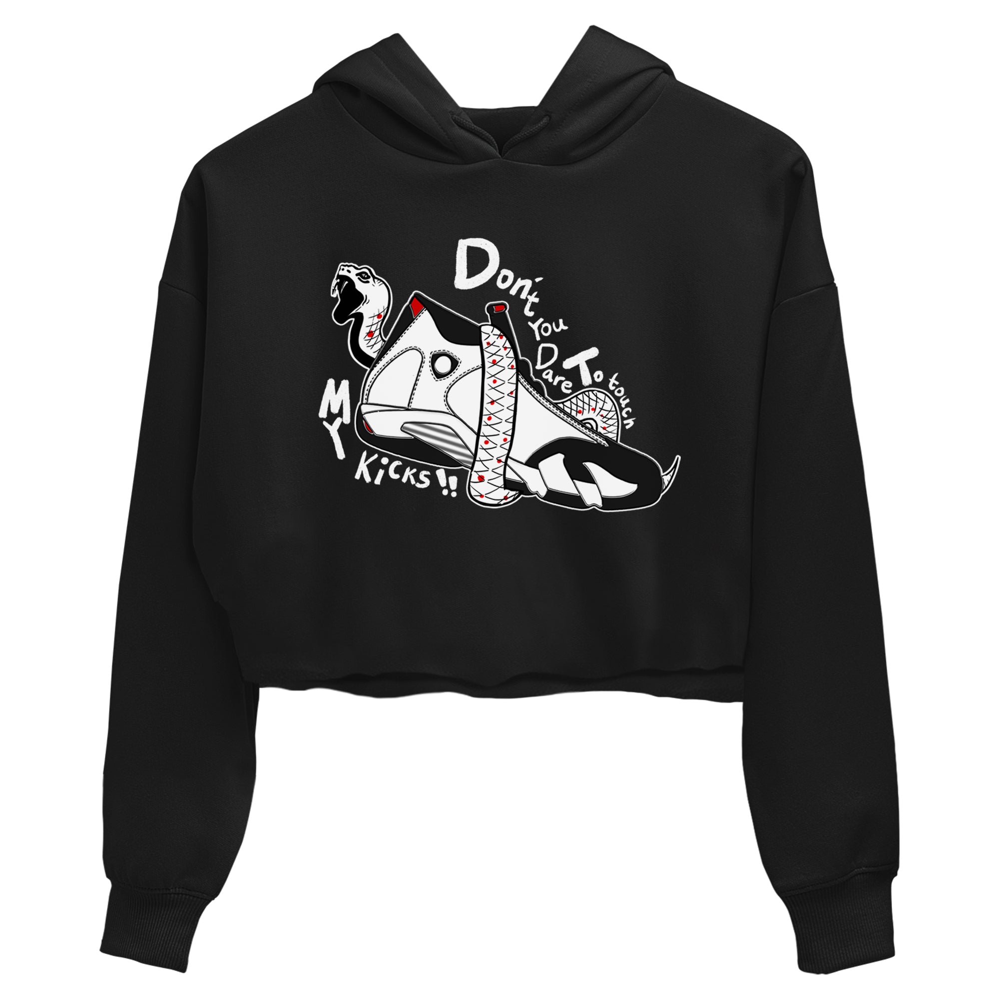Don't Touch My Kicks snkmatch Women's Top - Air Jordan 14 Black Toe