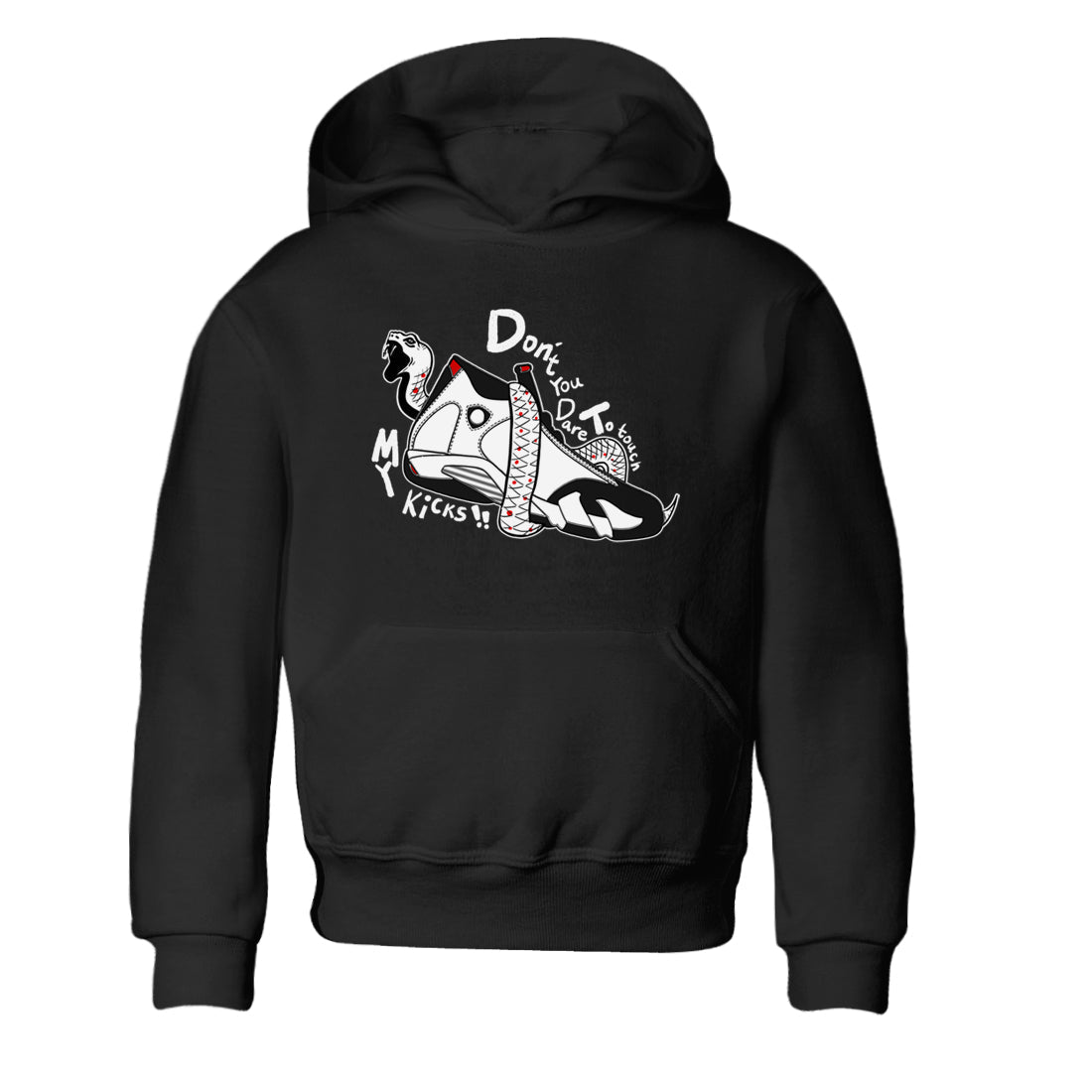 Don't Touch My Kicks snkmatch Tees Kids - Air Jordan 14 Black Toe