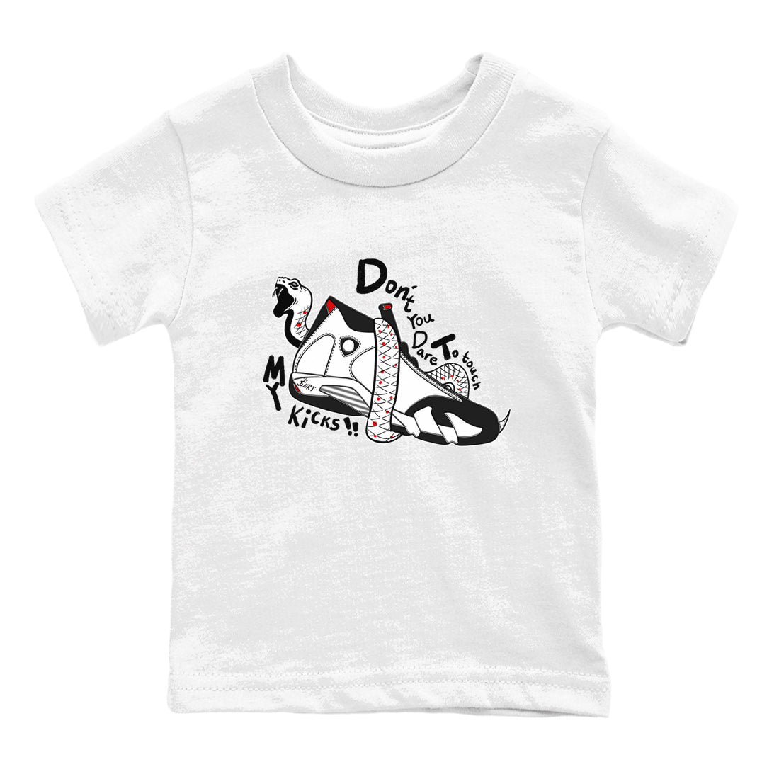 Don't Touch My Kicks snkmatch Tees Kids - Air Jordan 14 Black Toe