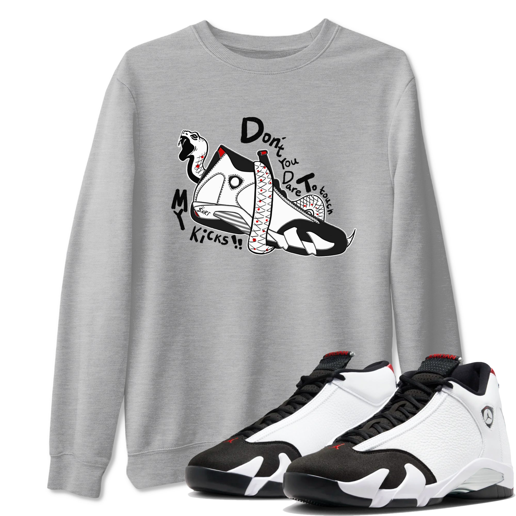 Don't Touch My Kicks snkmatch Tees - Air Jordan 14 Black Toe
